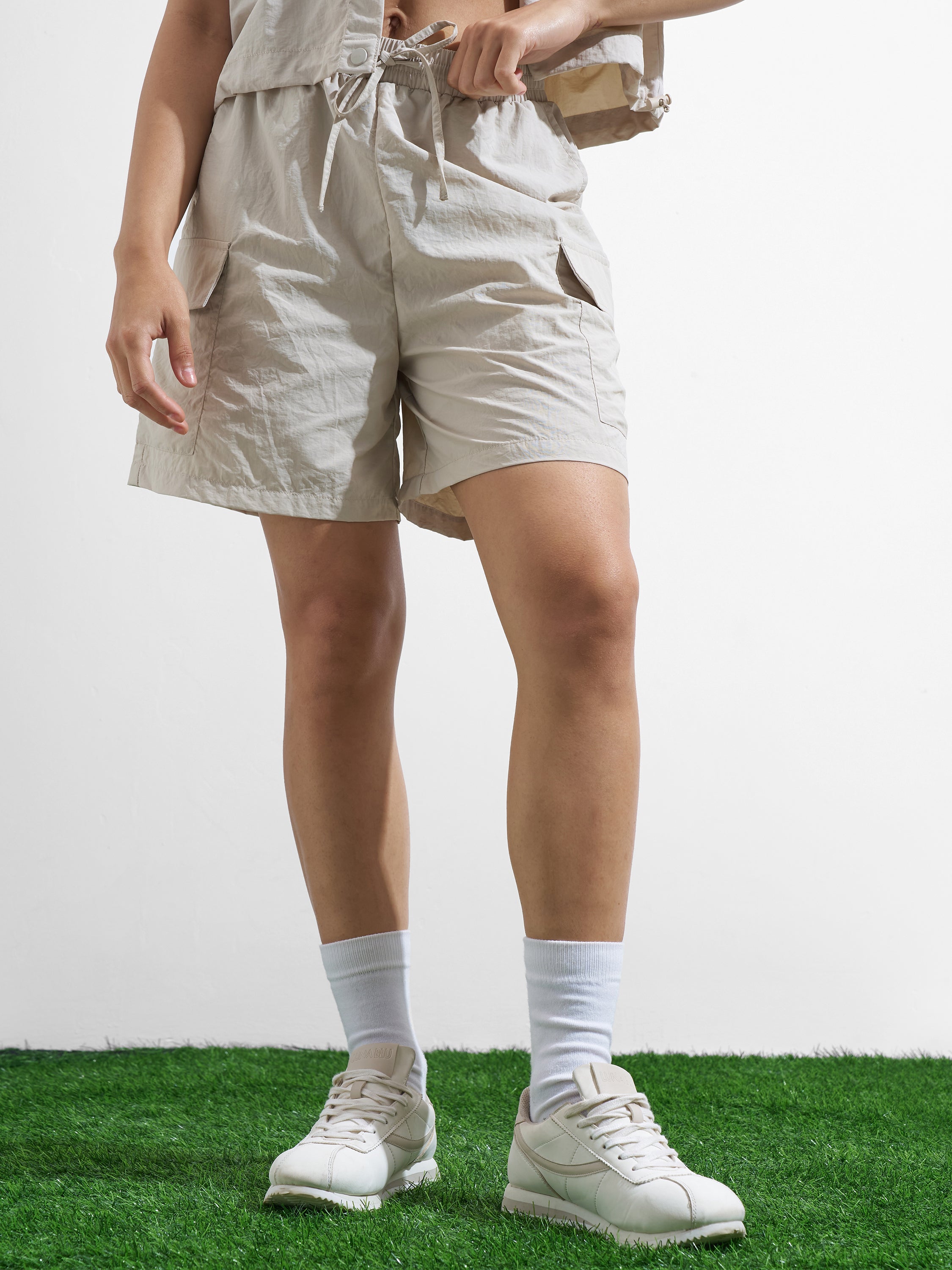Street By Tokyo Talkies Women Beige Regular Fit Shorts - Beige - Image 1