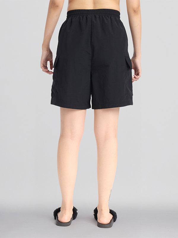 Basics By Tokyo Talkies Women Black Regular Fit Cargo Shorts - Black - Image 3