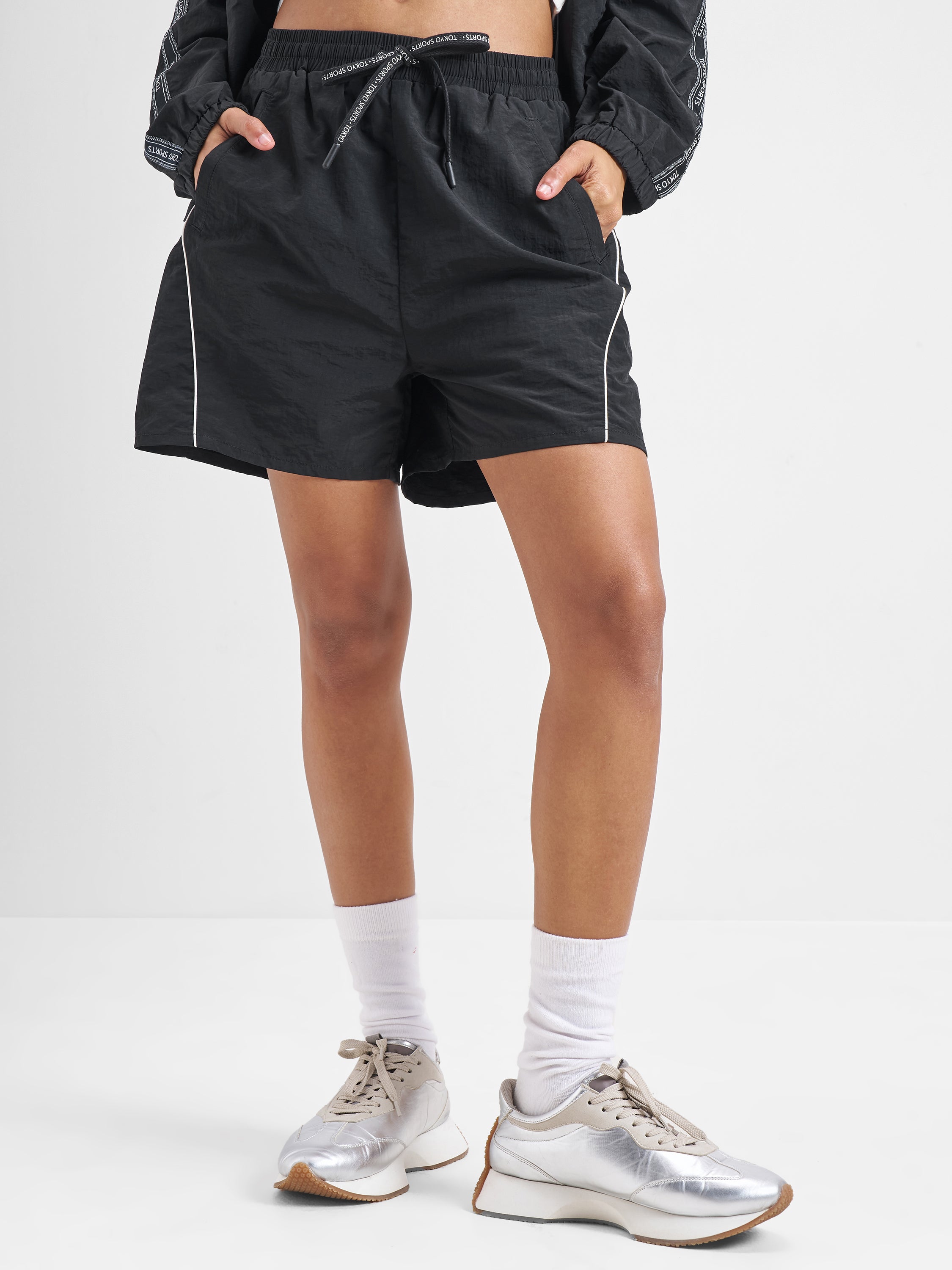 Street By Tokyo Talkies Women Black Regular Fit Shorts - Black - Image 1