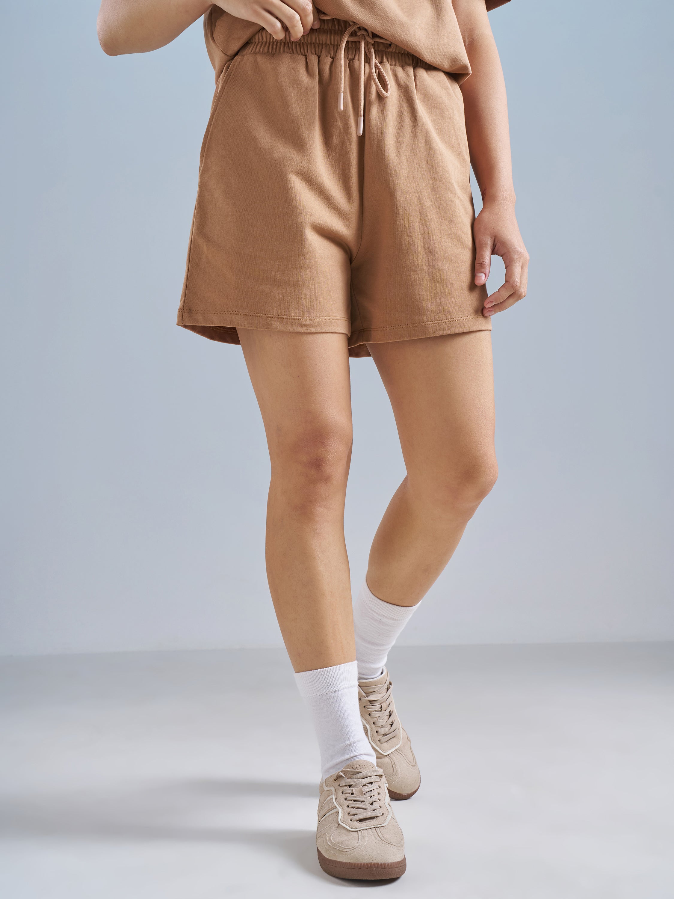 Street By Tokyo Talkies Women Brown Relaxed Fit Cargo Shorts - Brown - Image 1