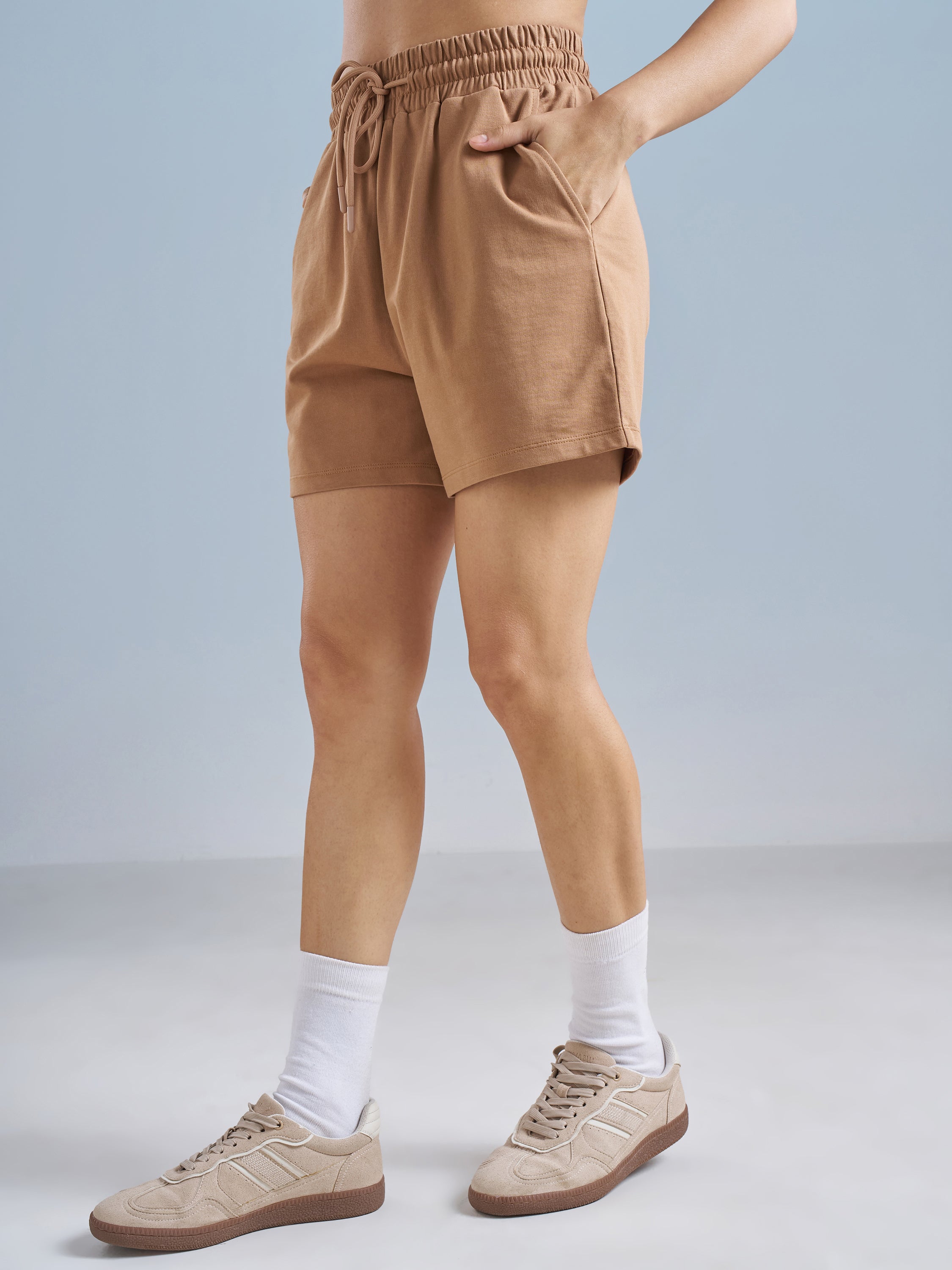 Street By Tokyo Talkies Women Brown Relaxed Fit Cargo Shorts - Brown - Image 4