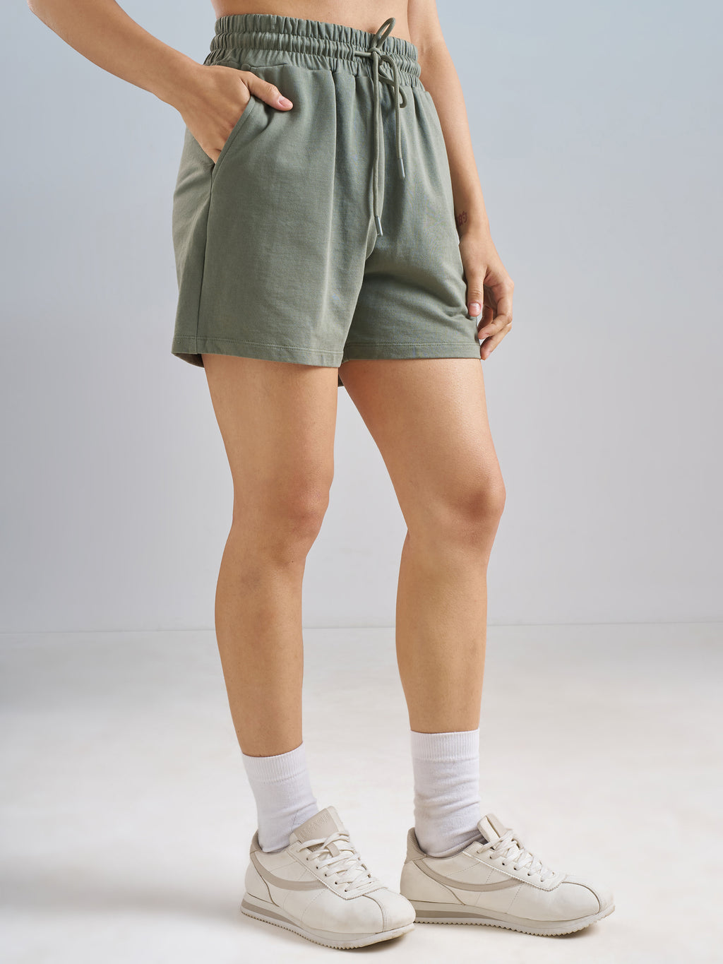 Street By Tokyo Talkies Women Olive Relaxed Fit Shorts - Olive - Image 6