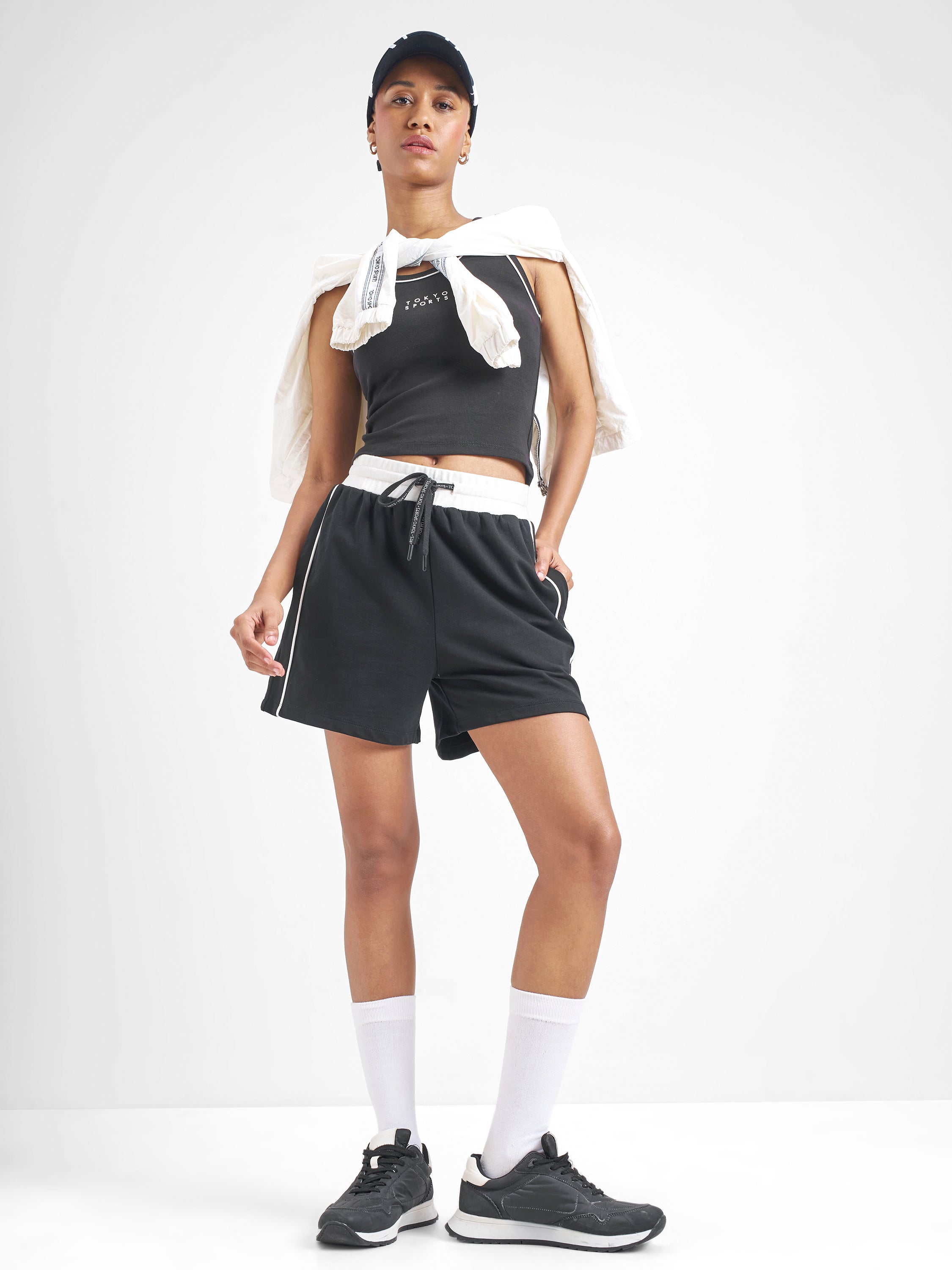 Street By Tokyo Talkies Women Black Relaxed Fit Shorts - Black - Image 2