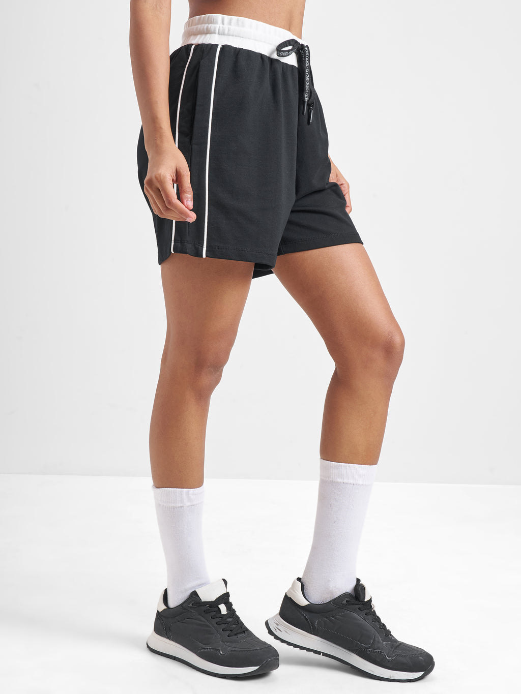 Street By Tokyo Talkies Women Black Relaxed Fit Shorts - Black - Image 6