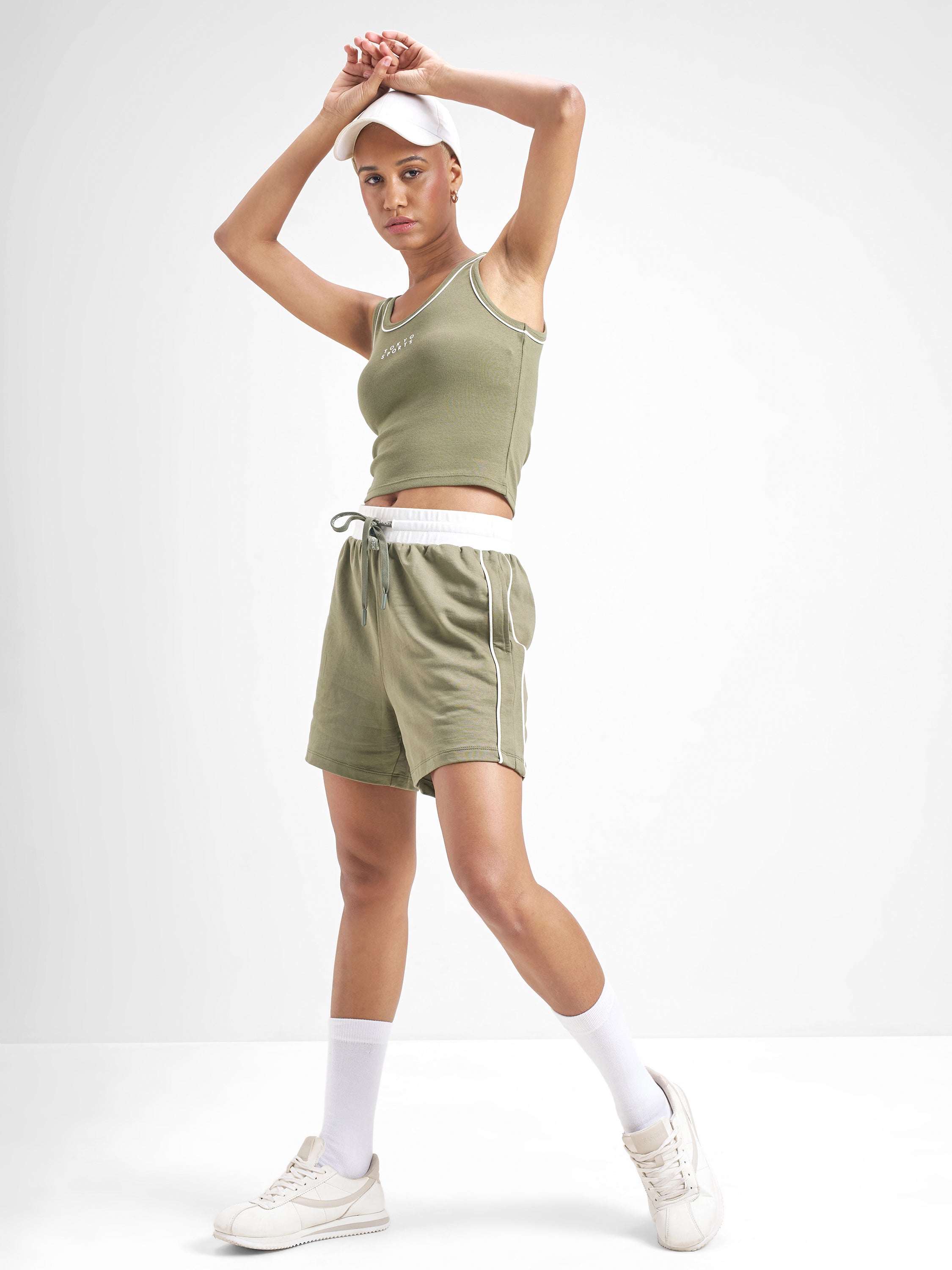 Street By Tokyo Talkies Women Olive Relaxed Fit Shorts - Olive - Image 2