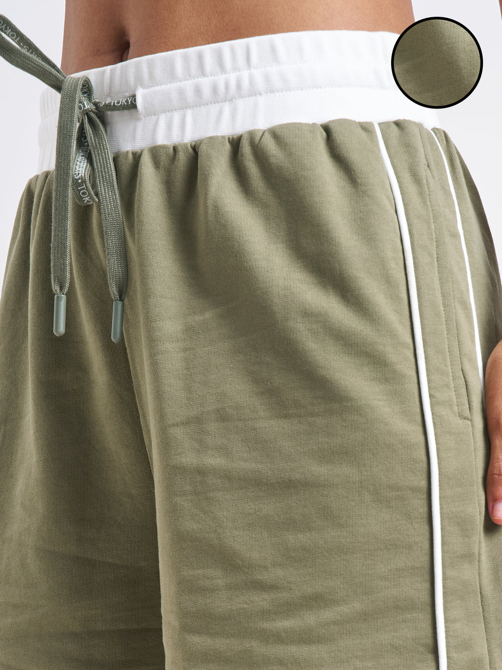 Street By Tokyo Talkies Women Olive Relaxed Fit Shorts - Olive - Image 5