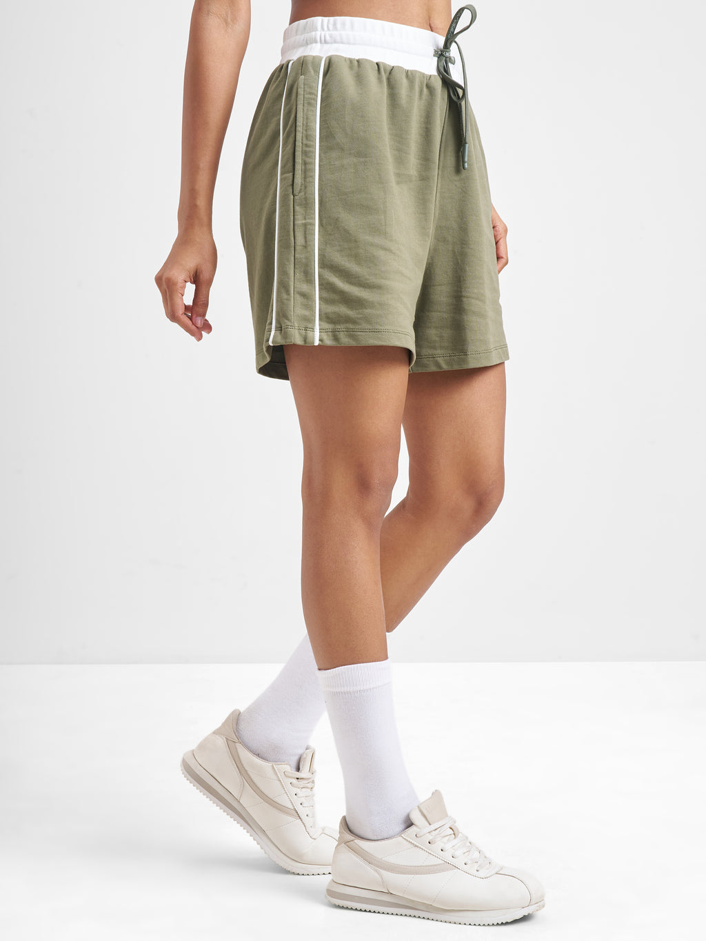 Street By Tokyo Talkies Women Olive Relaxed Fit Shorts - Olive - Image 6