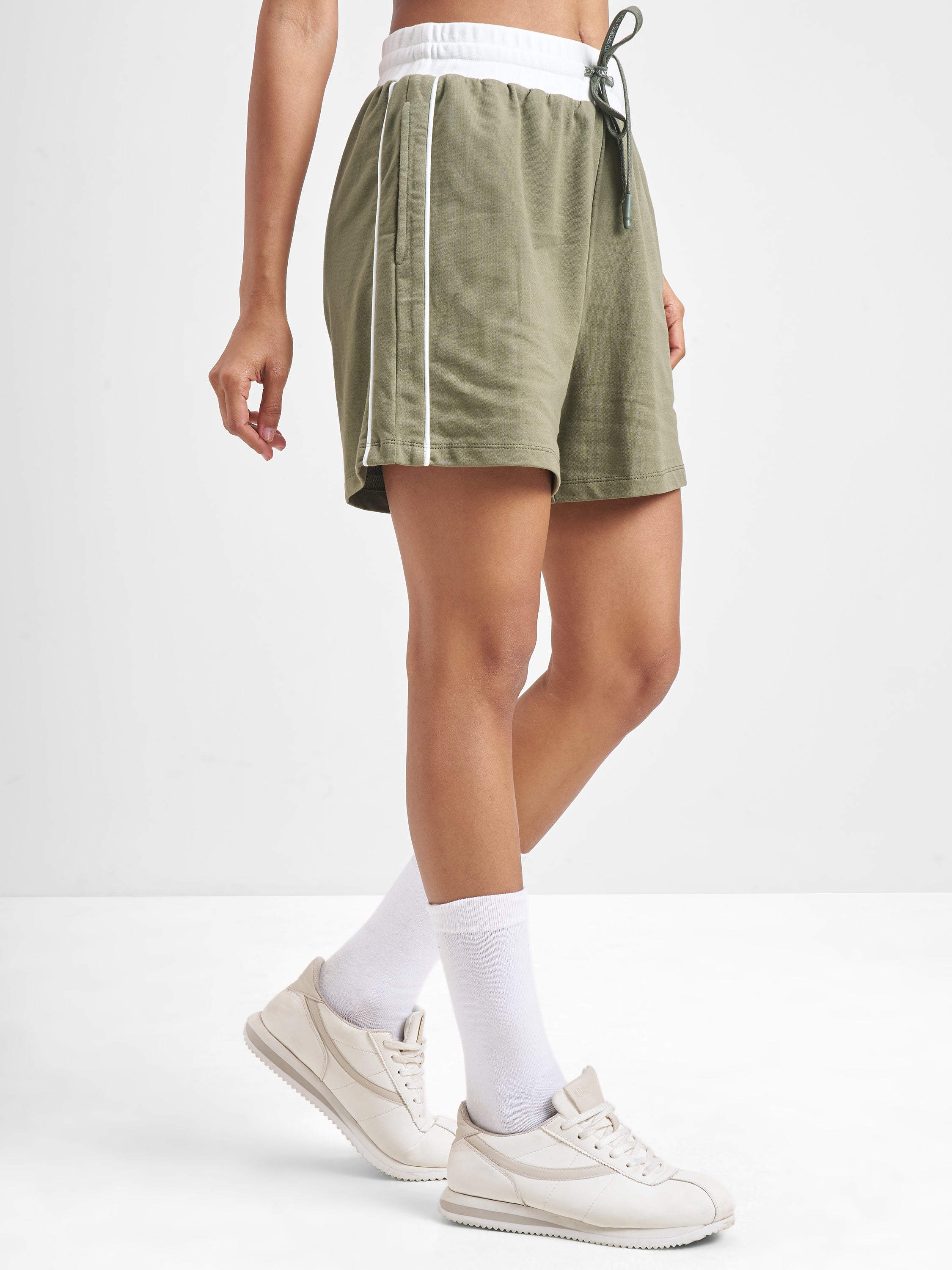 Street By Tokyo Talkies Women Olive Relaxed Fit Shorts - Olive - Image 6