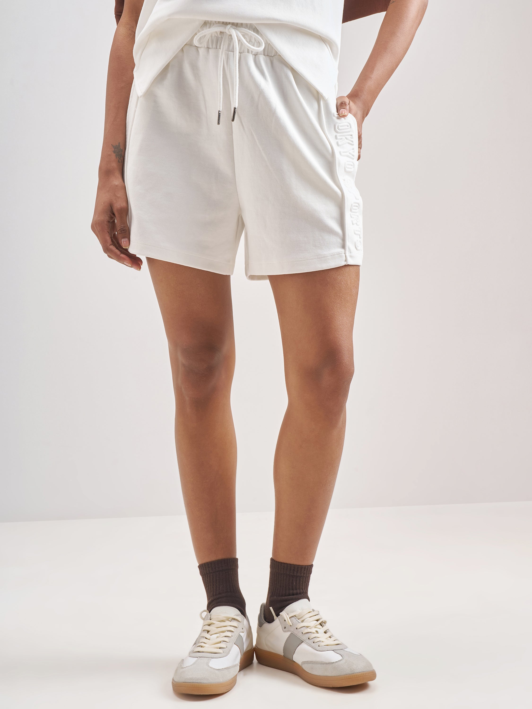 Street By Tokyo Talkies Women White Regular Fit Shorts - White - Image 1