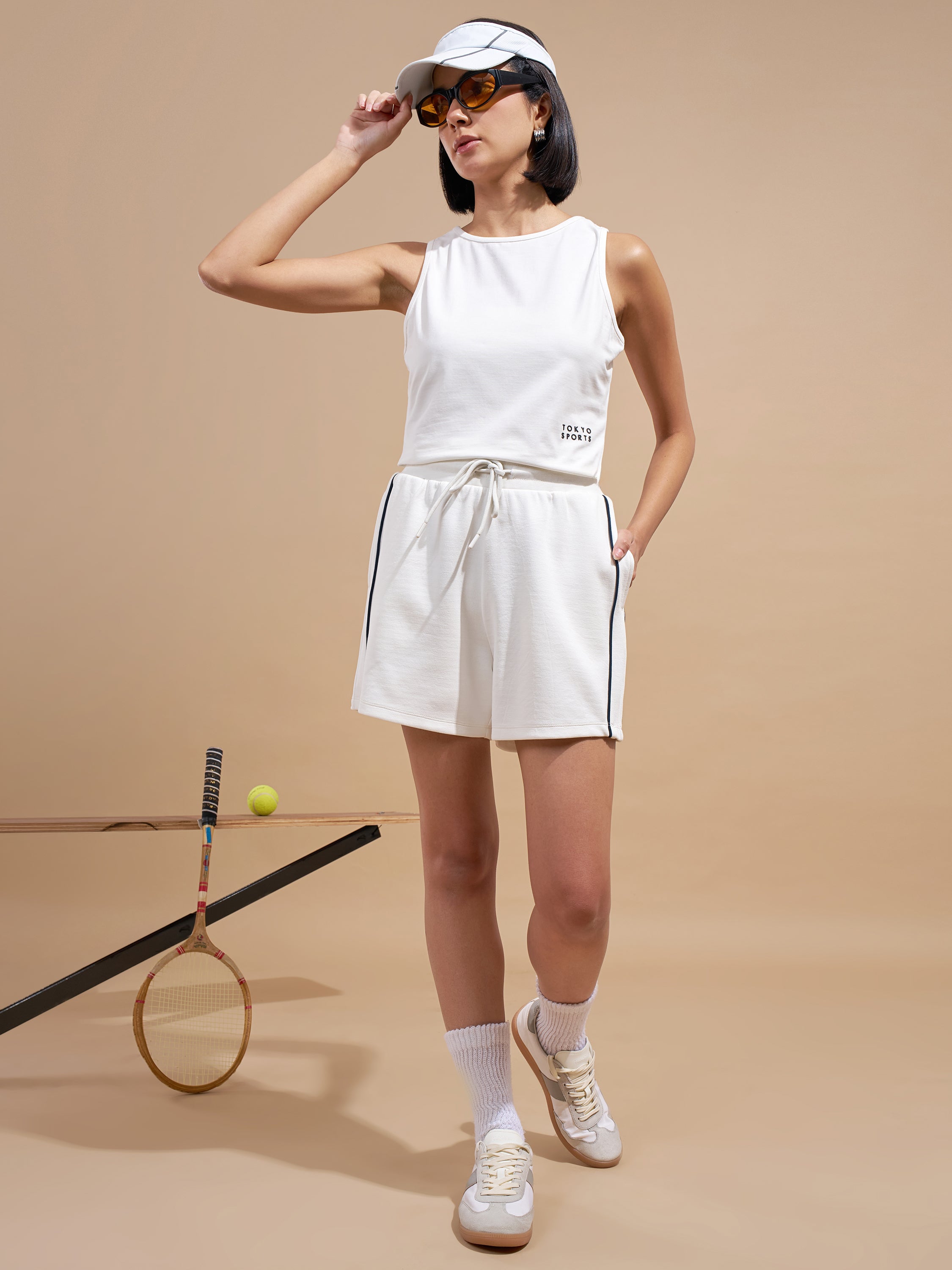 Tokyo Talkies Women White Regular Fit Shorts