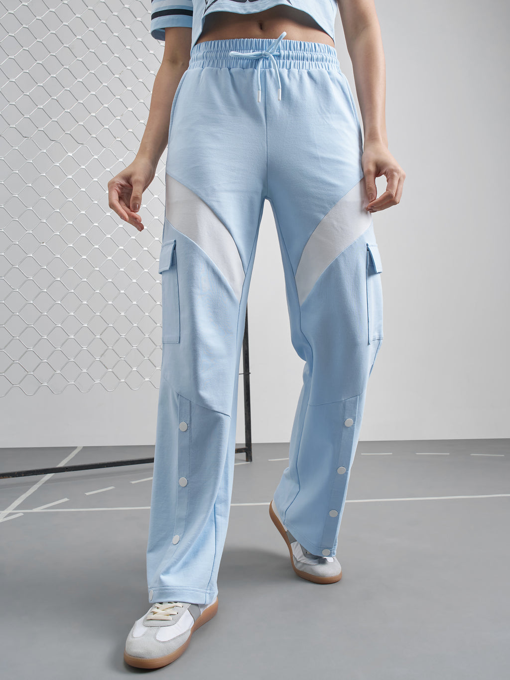 Street By Tokyo Talkies Women Blue Relaxed Fit Track Pant - Blue - Image 1