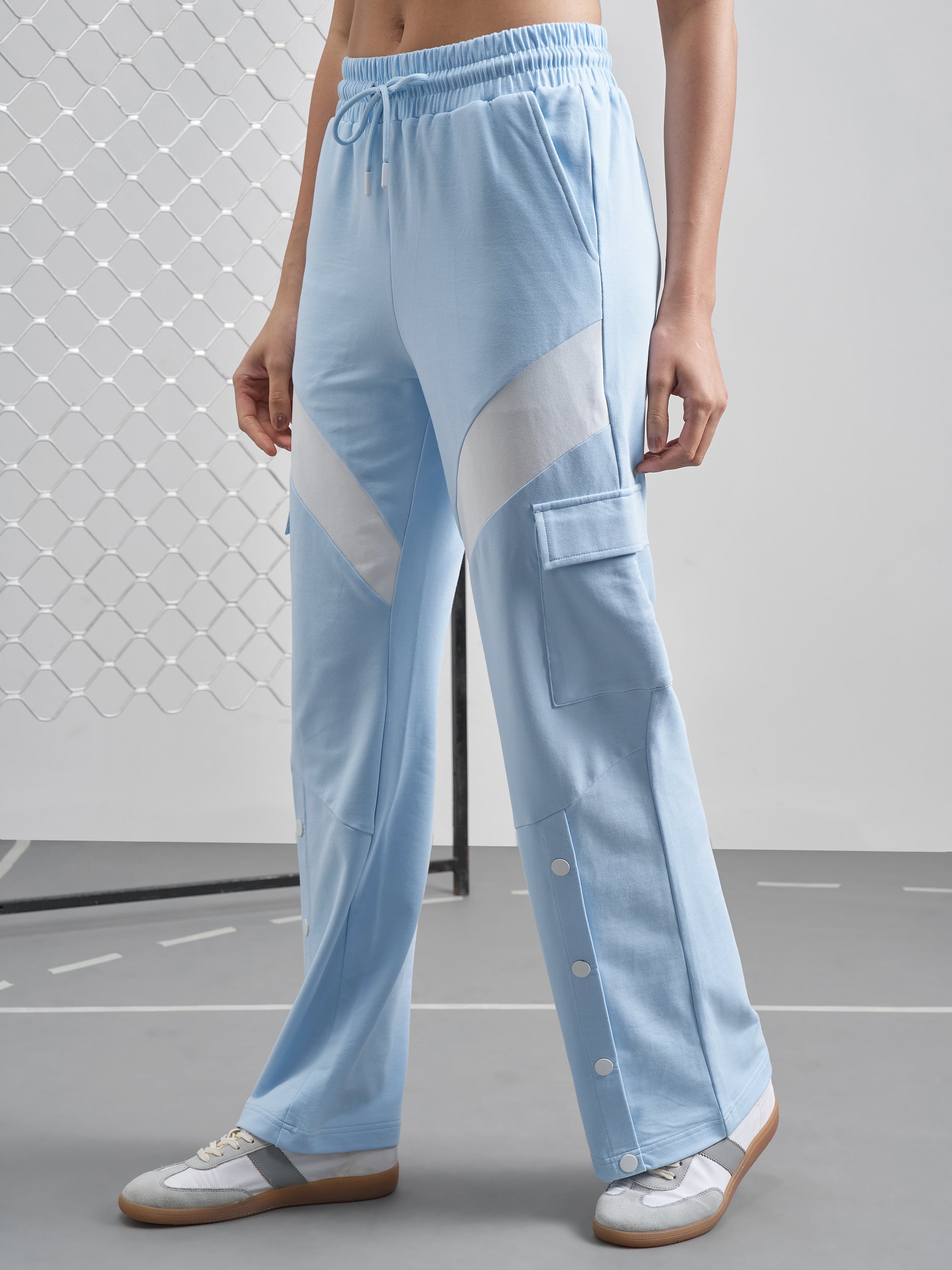 Street By Tokyo Talkies Women Blue Relaxed Fit Track Pant - Blue - Image 4