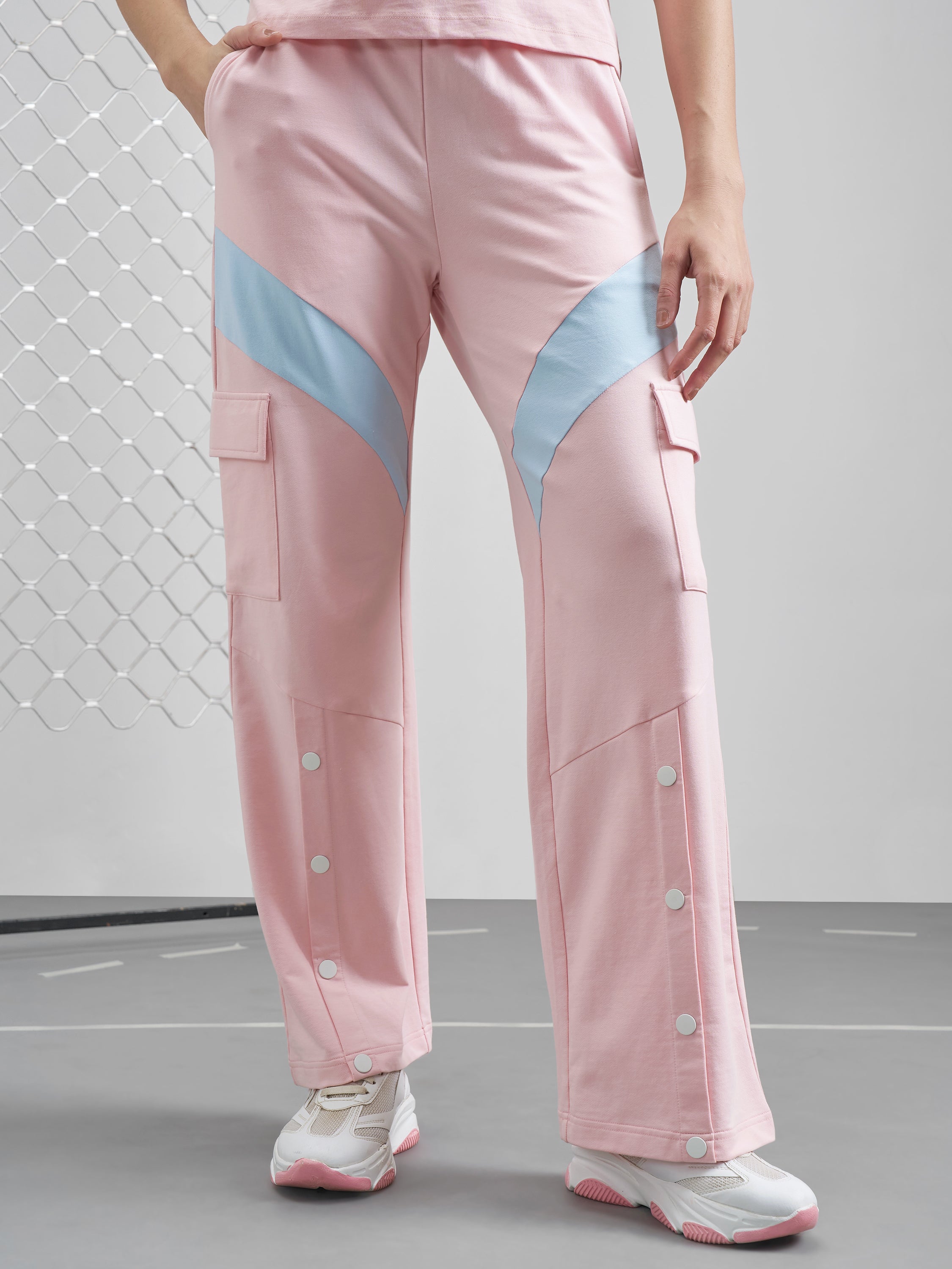Street By Tokyo Talkies Women Pink Relaxed Fit Track Pant - Pink - Image 1