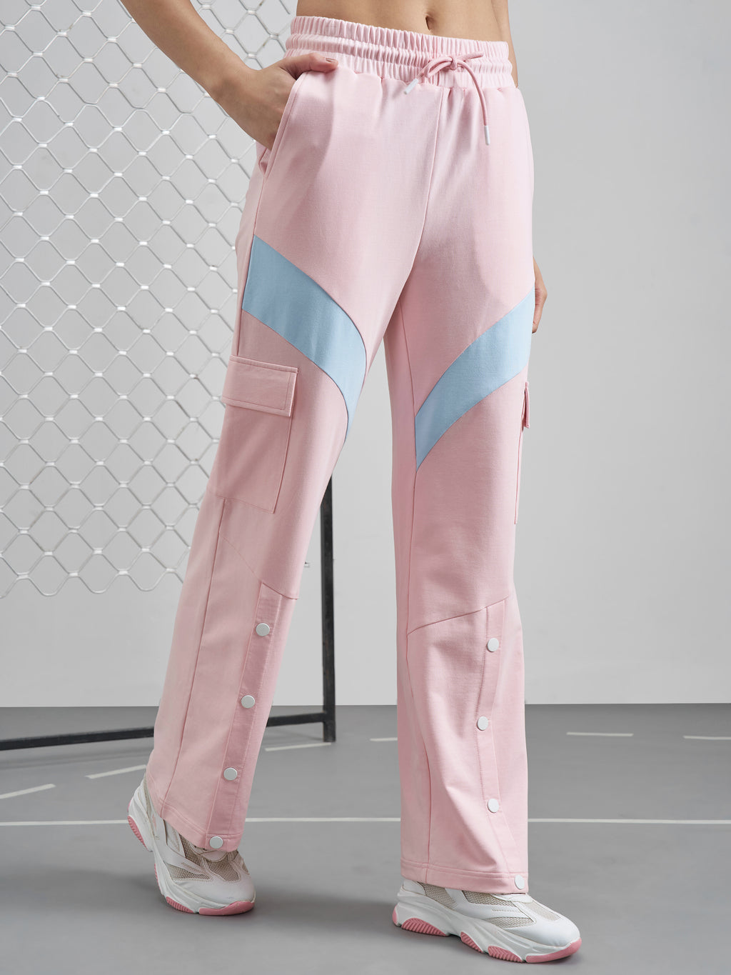 Street By Tokyo Talkies Women Pink Relaxed Fit Track Pant - Pink - Image 6