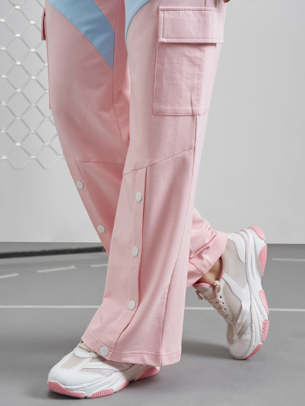 Street By Tokyo Talkies Women Pink Relaxed Fit Track Pant - Pink - Image 7