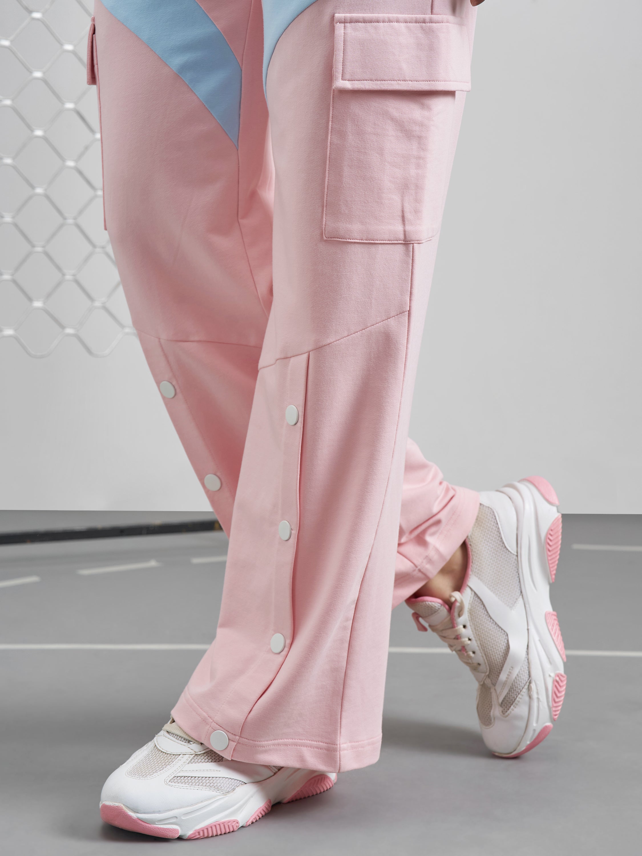 Street By Tokyo Talkies Women Pink Relaxed Fit Track Pant - Pink - Image 7