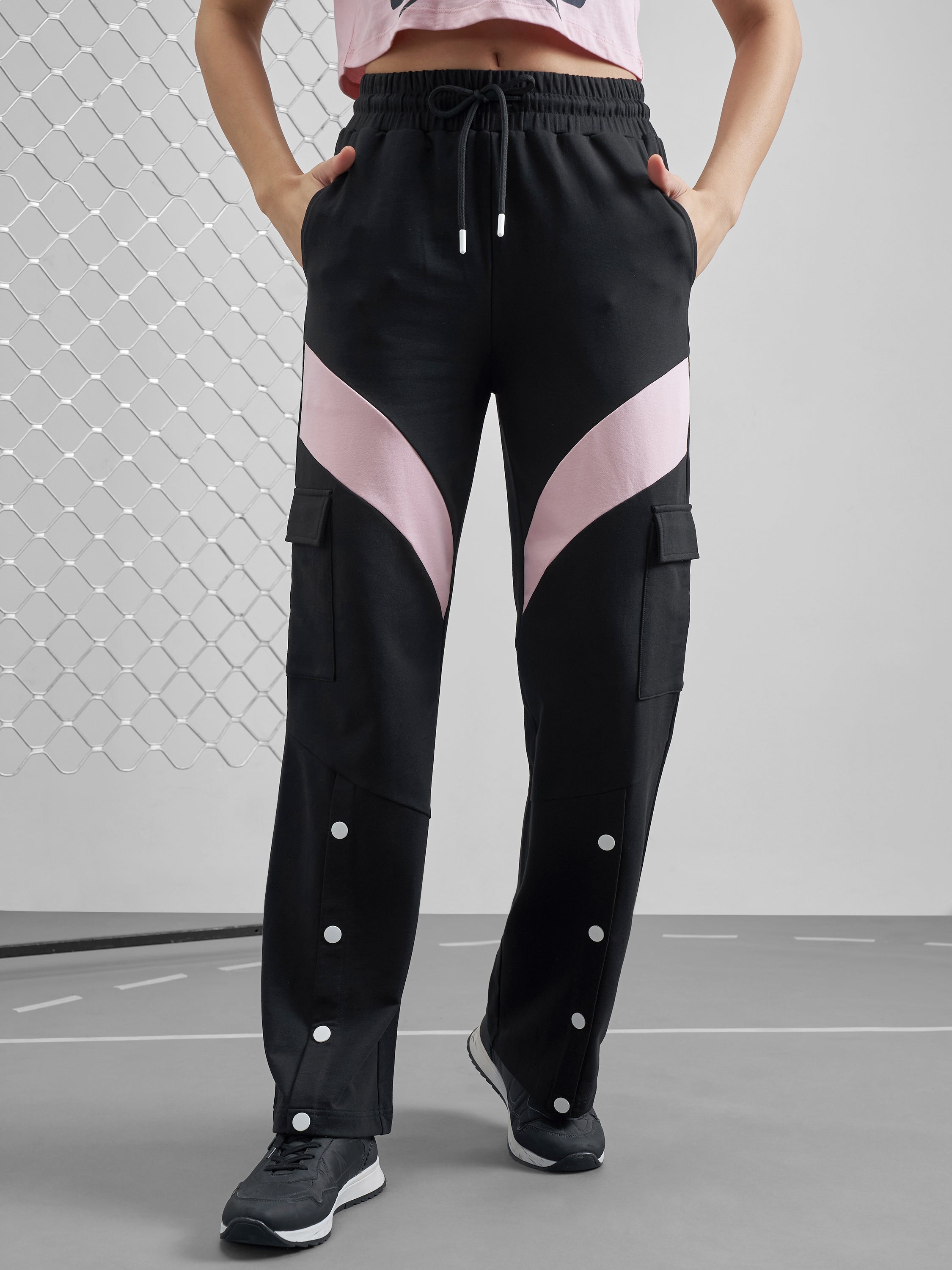 Street By Tokyo Talkies Women Black Relaxed Fit Track Pant - Black - Image 1