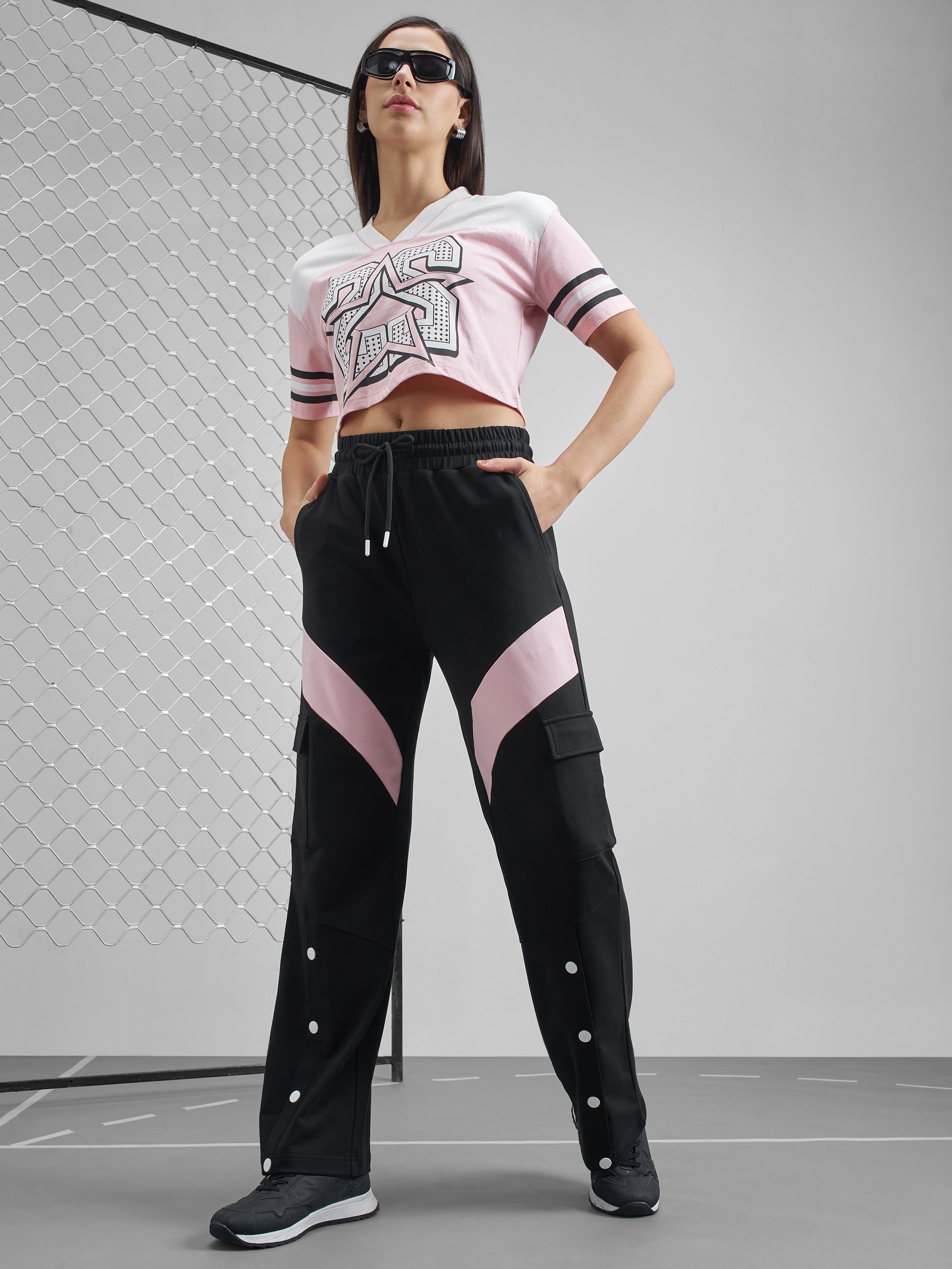 Street By Tokyo Talkies Women Black Relaxed Fit Track Pant - Black - Image 2