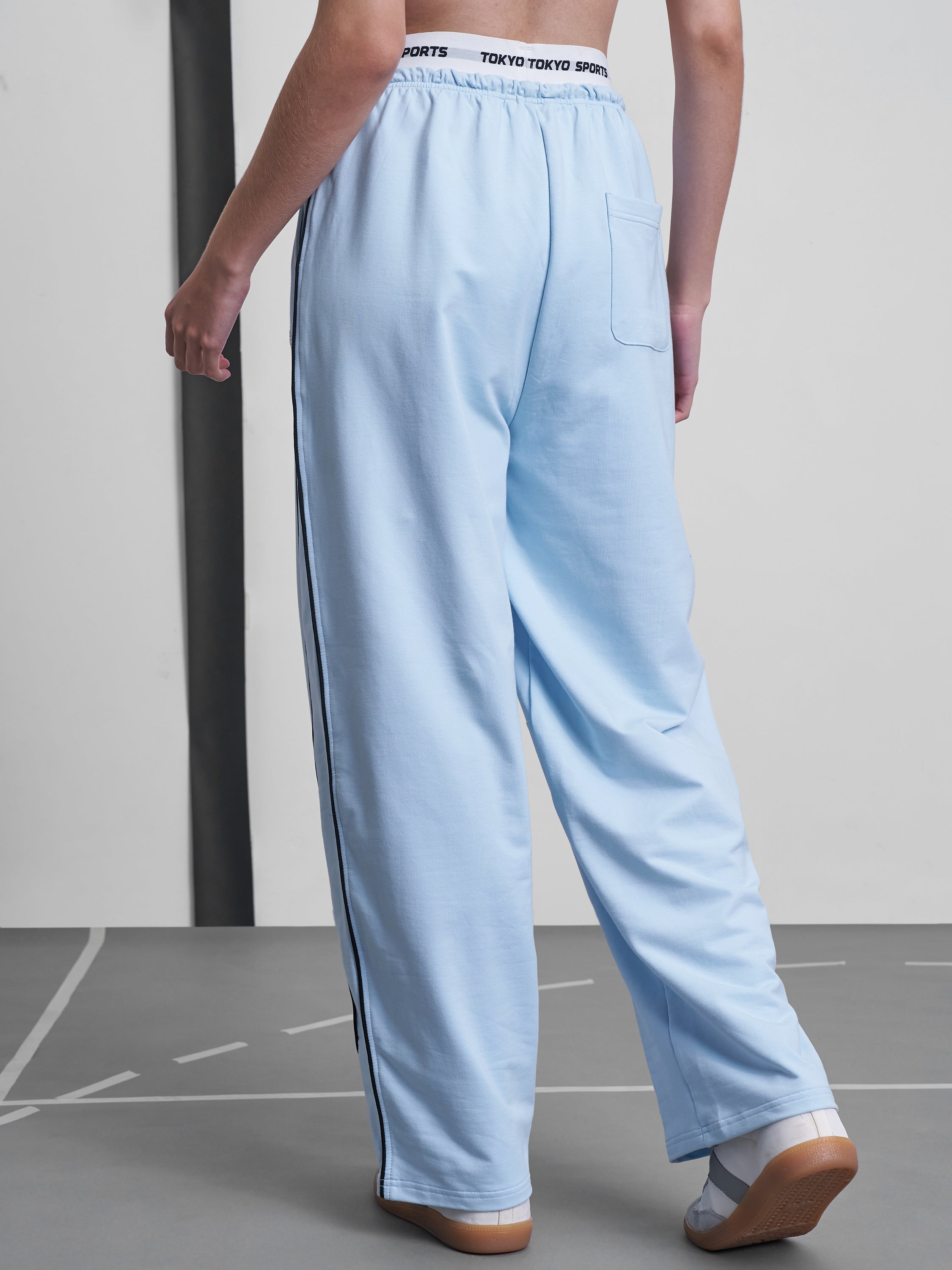 Street By Tokyo Talkies Women Blue Relaxed Fit Track Pant - Blue - Image 3