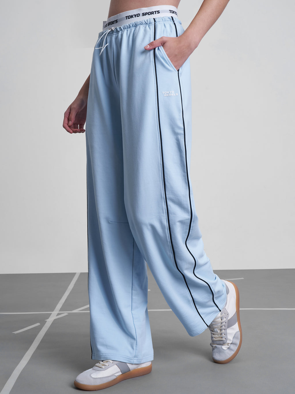 Street By Tokyo Talkies Women Blue Relaxed Fit Track Pant - Blue - Image 4