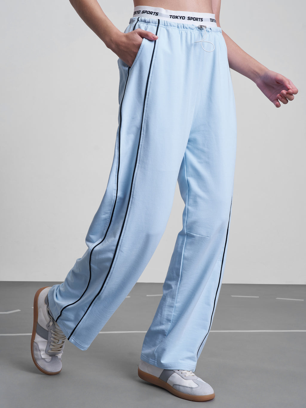 Street By Tokyo Talkies Women Blue Relaxed Fit Track Pant - Blue - Image 6