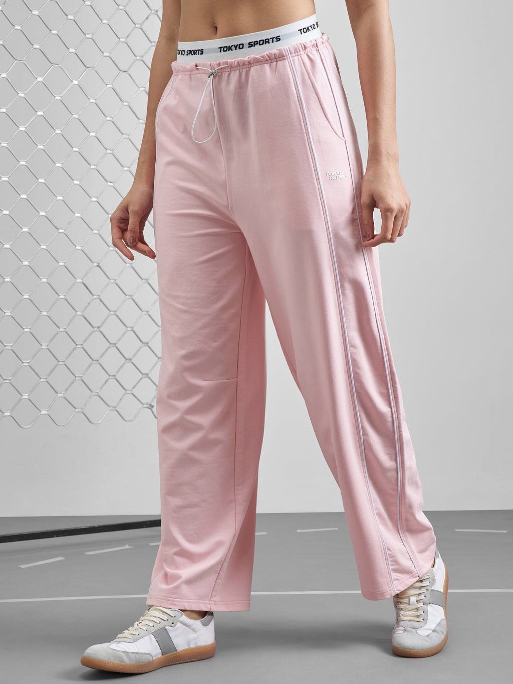 Street By Tokyo Talkies Women Pink Relaxed Fit Track Pant - Pink - Image 4