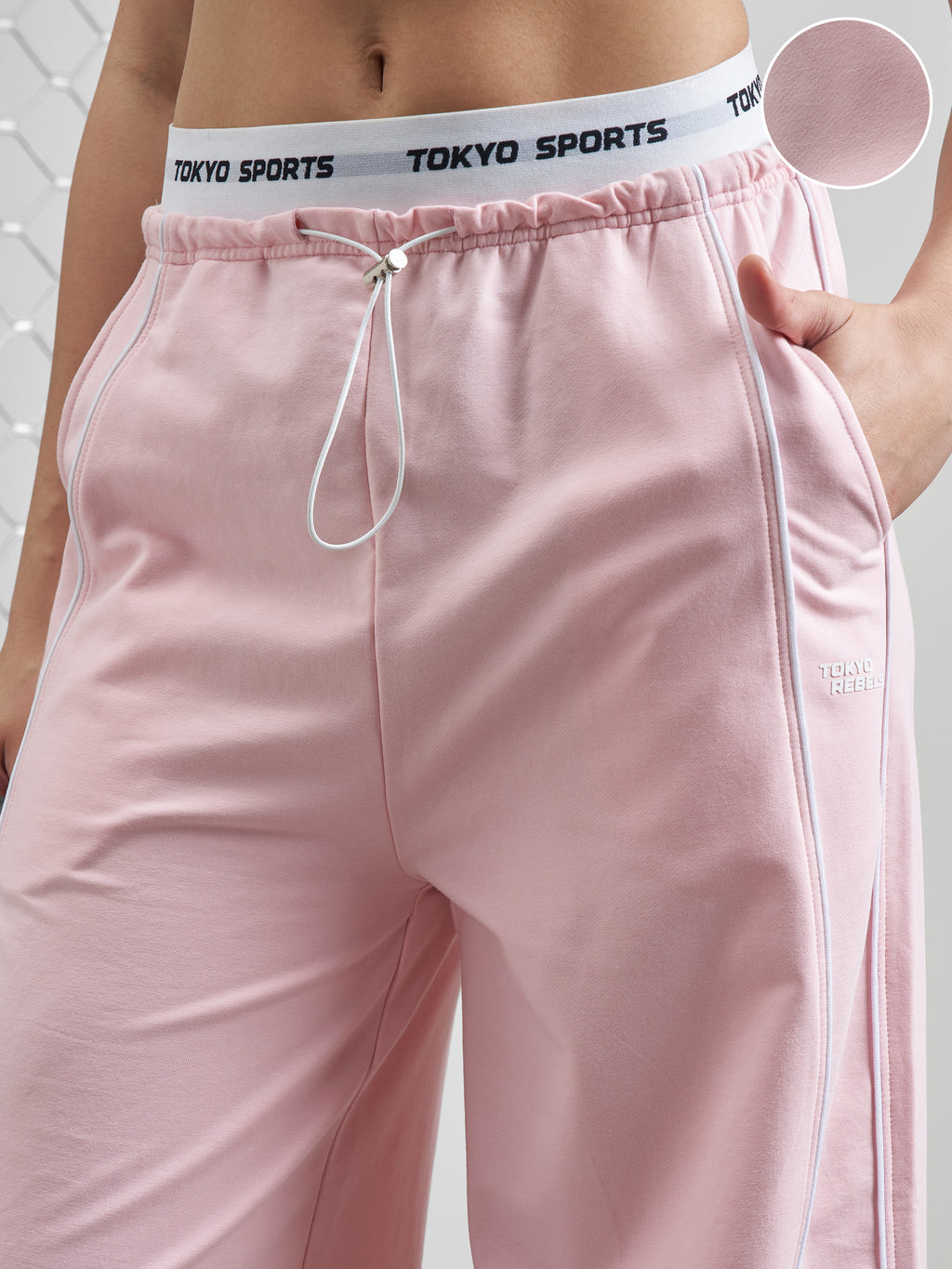 Street By Tokyo Talkies Women Pink Relaxed Fit Track Pant - Pink - Image 5