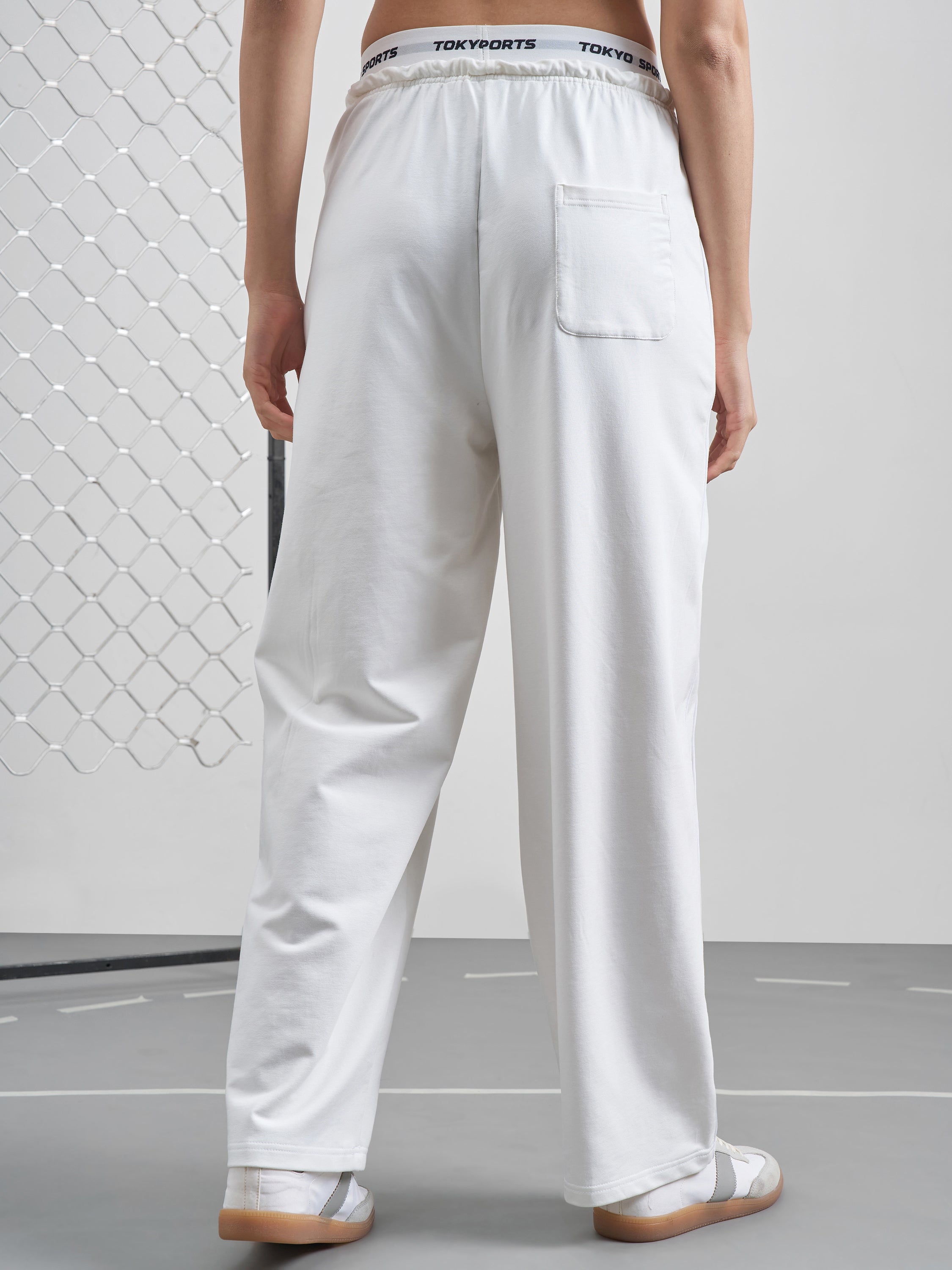 Street By Tokyo Talkies Women White Relaxed Fit Track Pant - White - Image 3