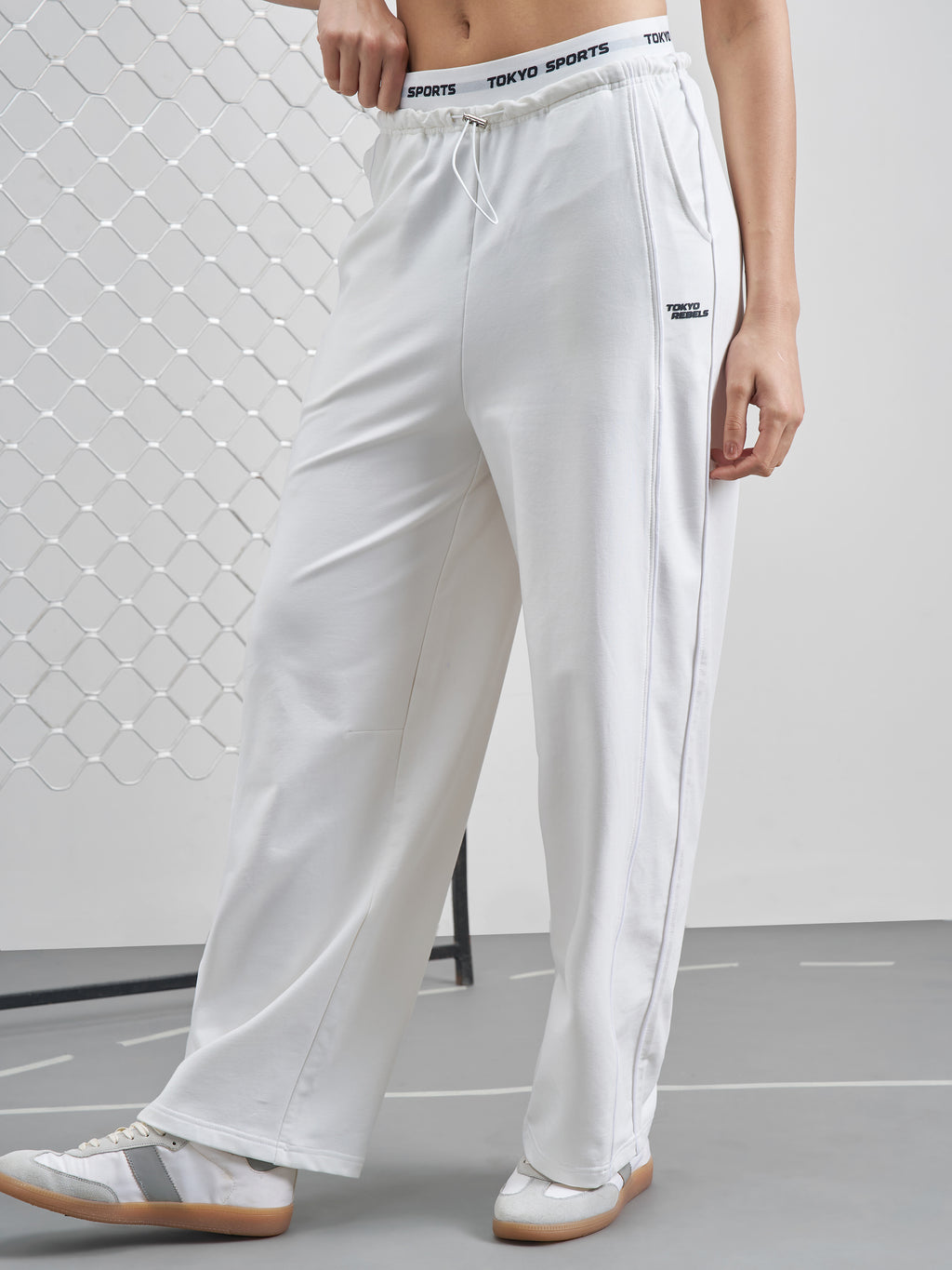 Street By Tokyo Talkies Women White Relaxed Fit Track Pant - White - Image 4
