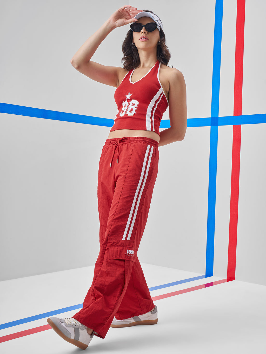 Street By Tokyo Talkies Women Red Bootcut Track Pant - Red - Image 2