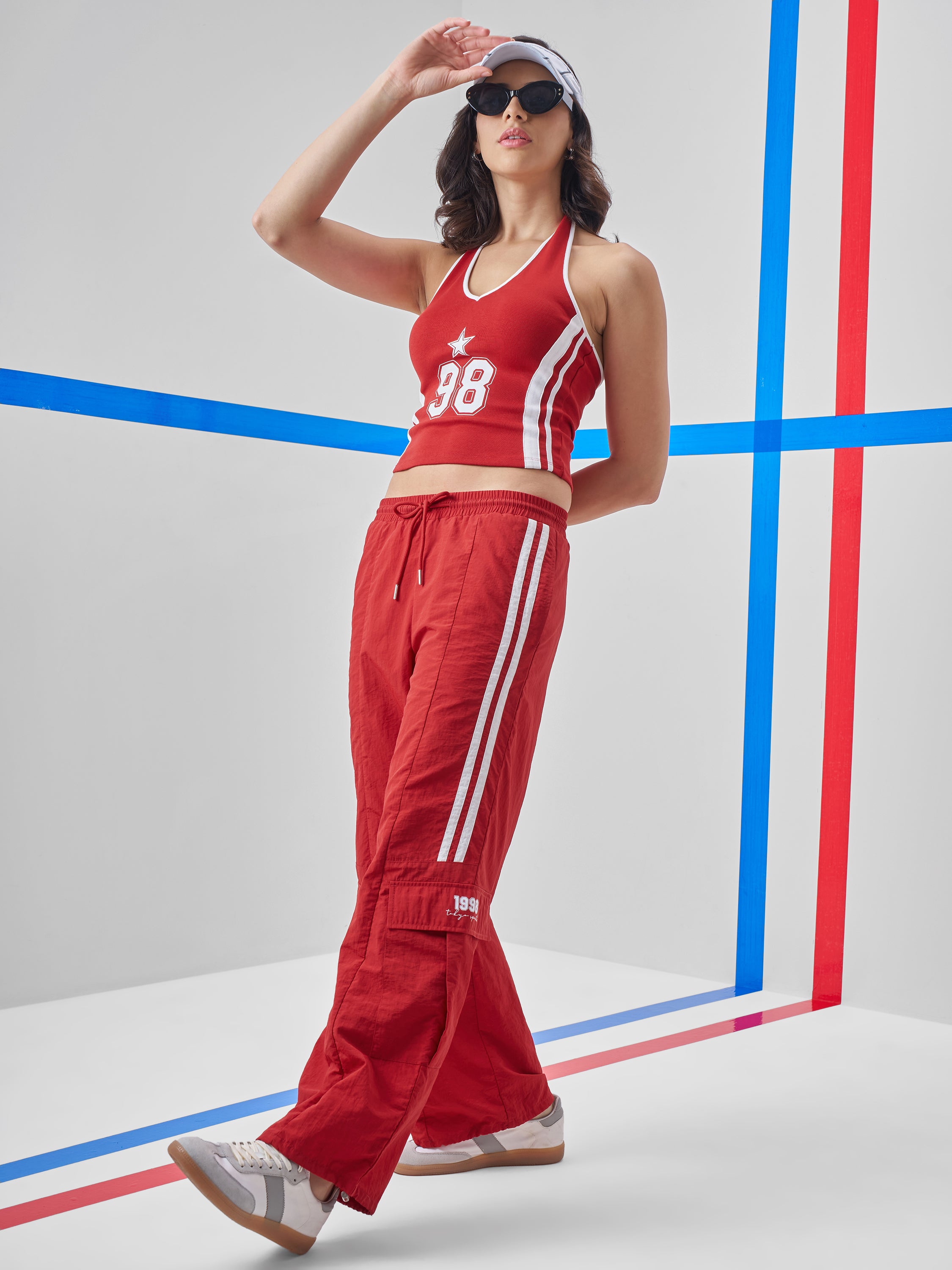 Street By Tokyo Talkies Women Red Bootcut Track Pant - Red - Image 2
