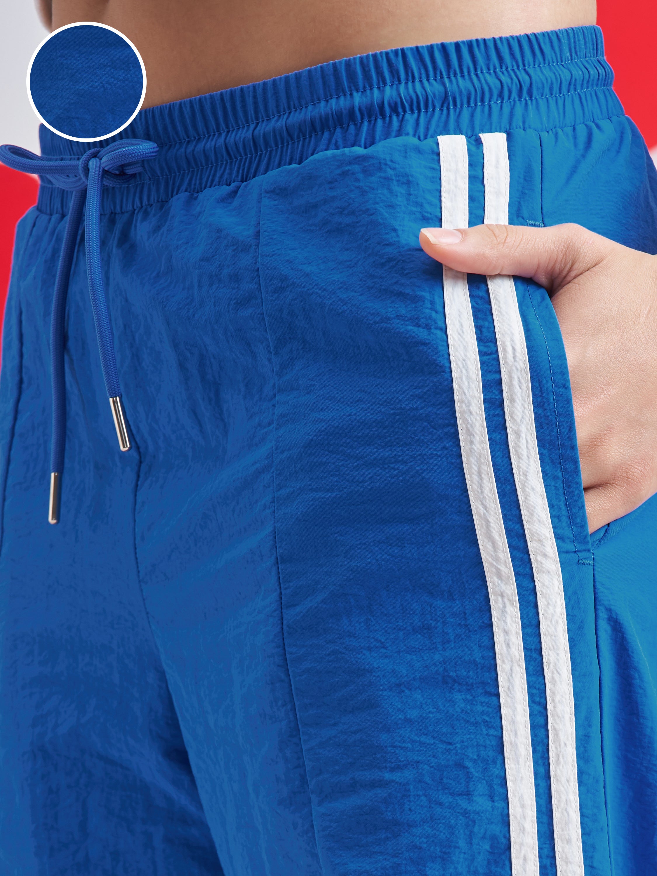 Street By Tokyo Talkies Women Blue Baggy Track Pant - Blue - Image 5