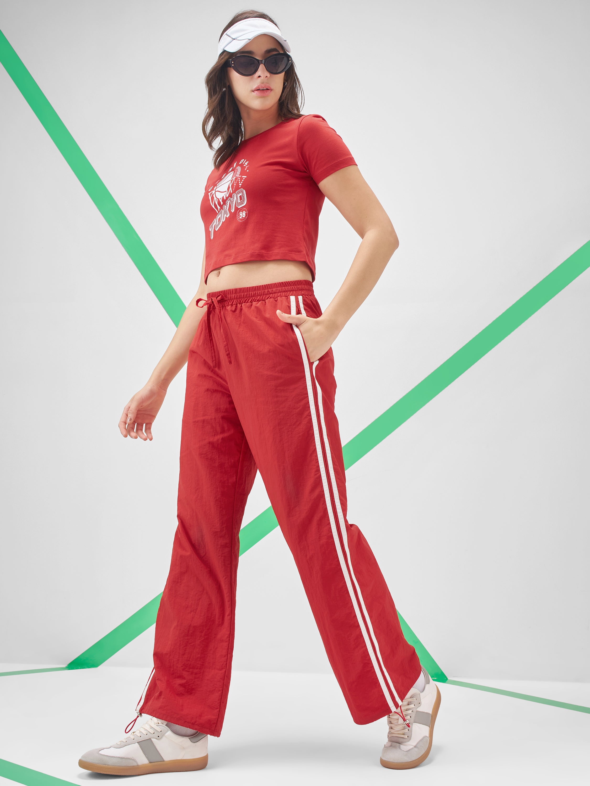 Street By Tokyo Talkies Women Red Regular Fit Track Pant - Red - Image 2