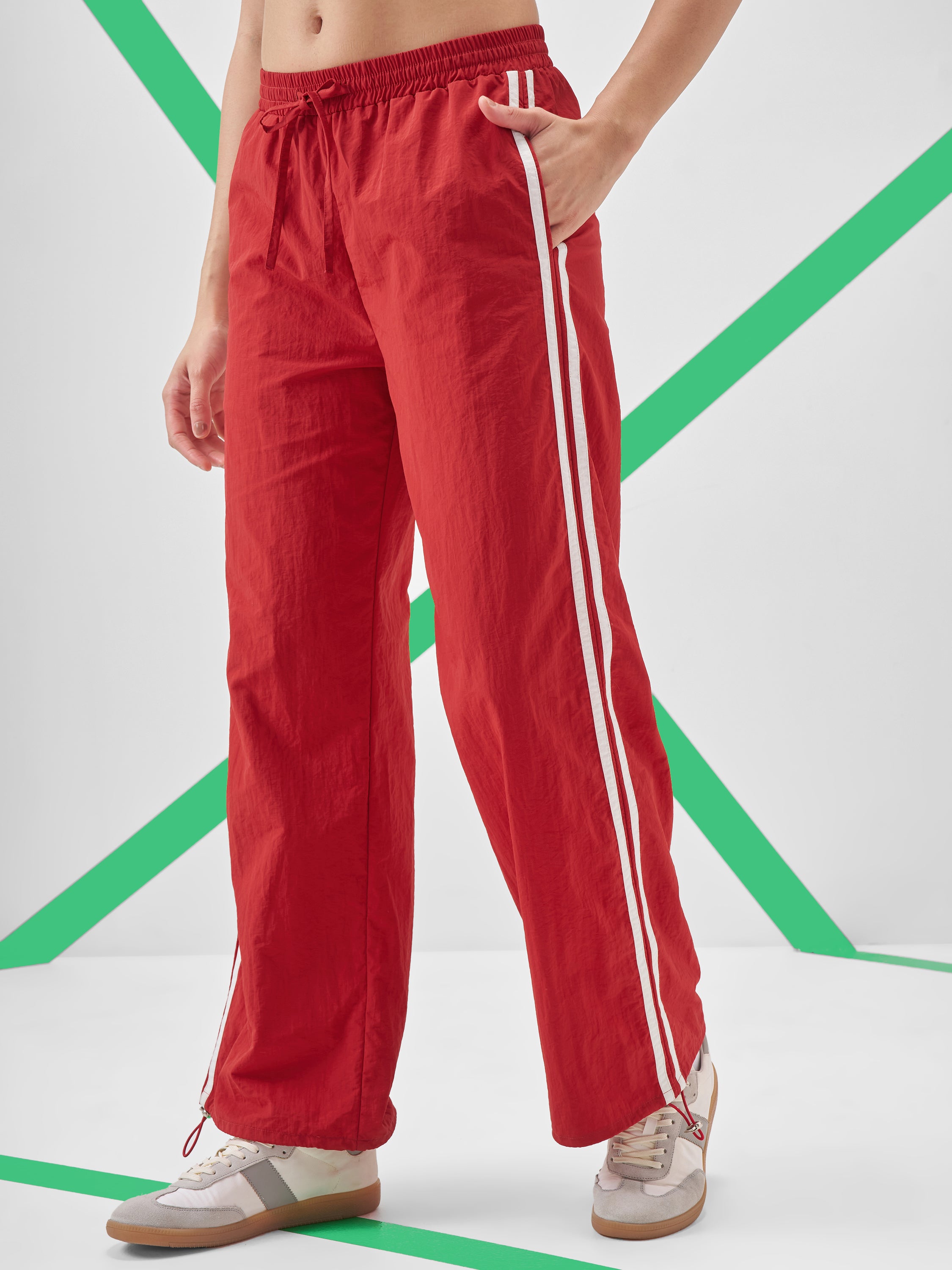 Street By Tokyo Talkies Women Red Regular Fit Track Pant - Red - Image 4