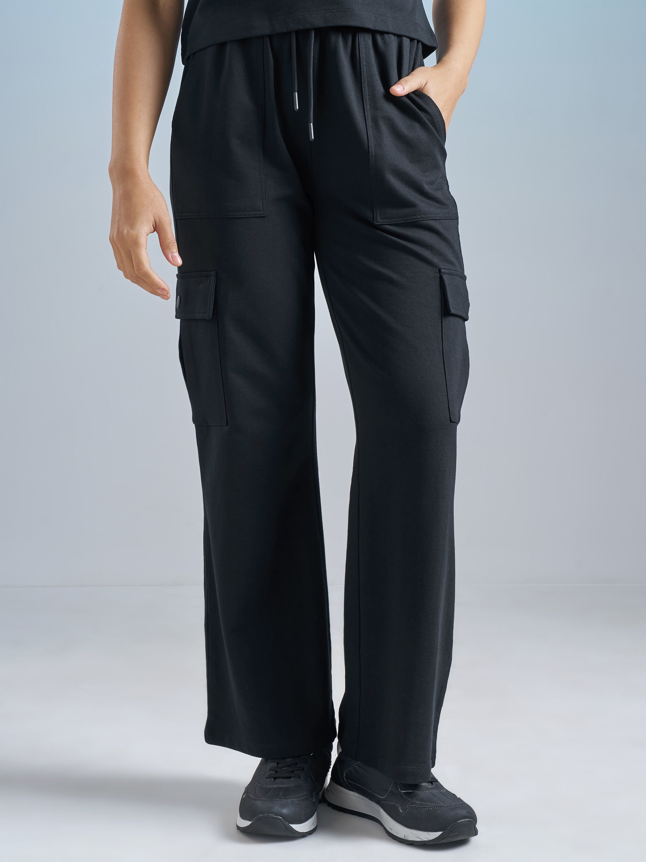 Street By Tokyo Talkies Women Black Regular Fit Track Pant - Black - Image 1