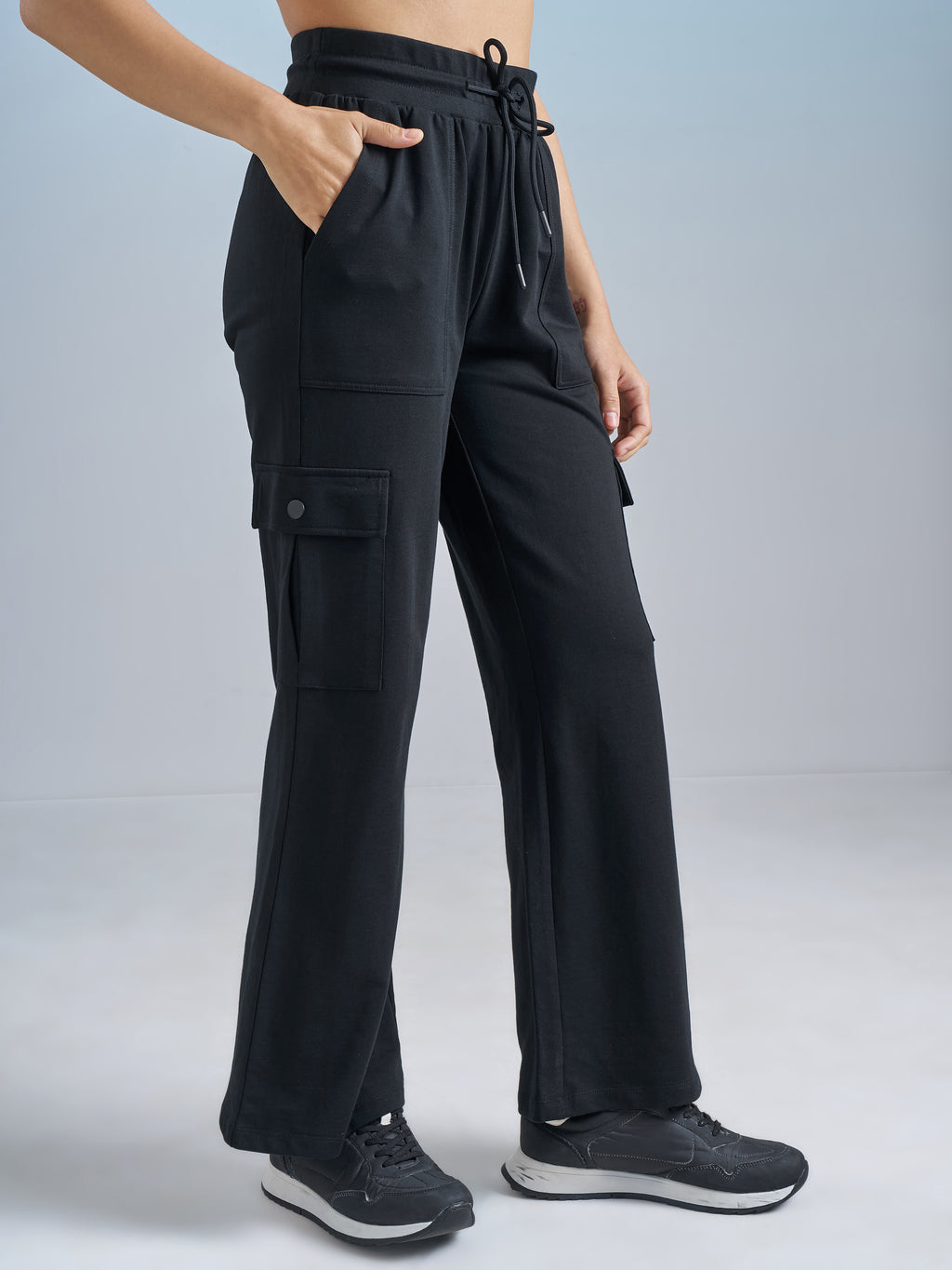 Street By Tokyo Talkies Women Black Regular Fit Track Pant - Black - Image 6
