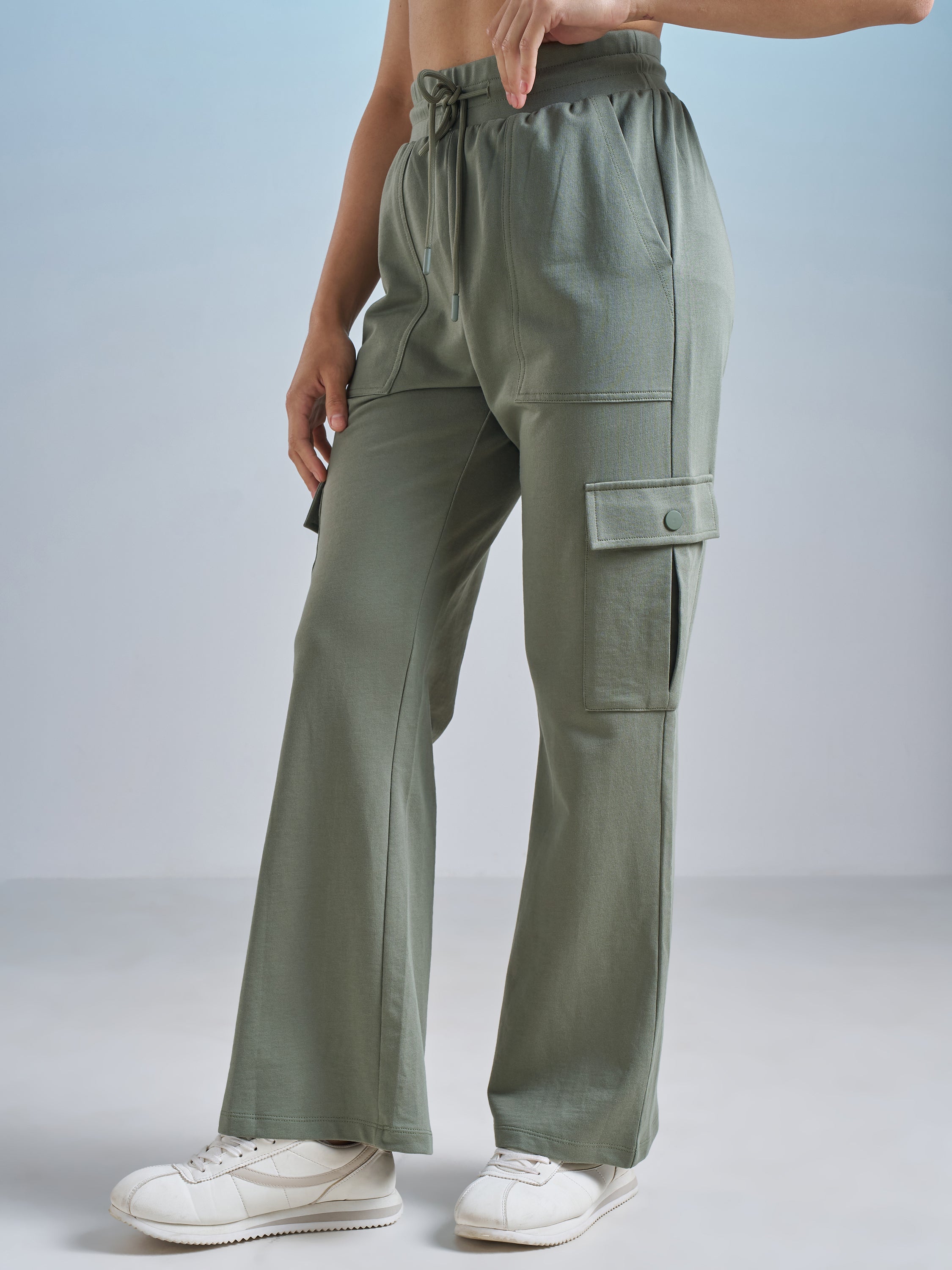 Street By Tokyo Talkies Women Olive Regular Fit Track Pant - Olive - Image 4