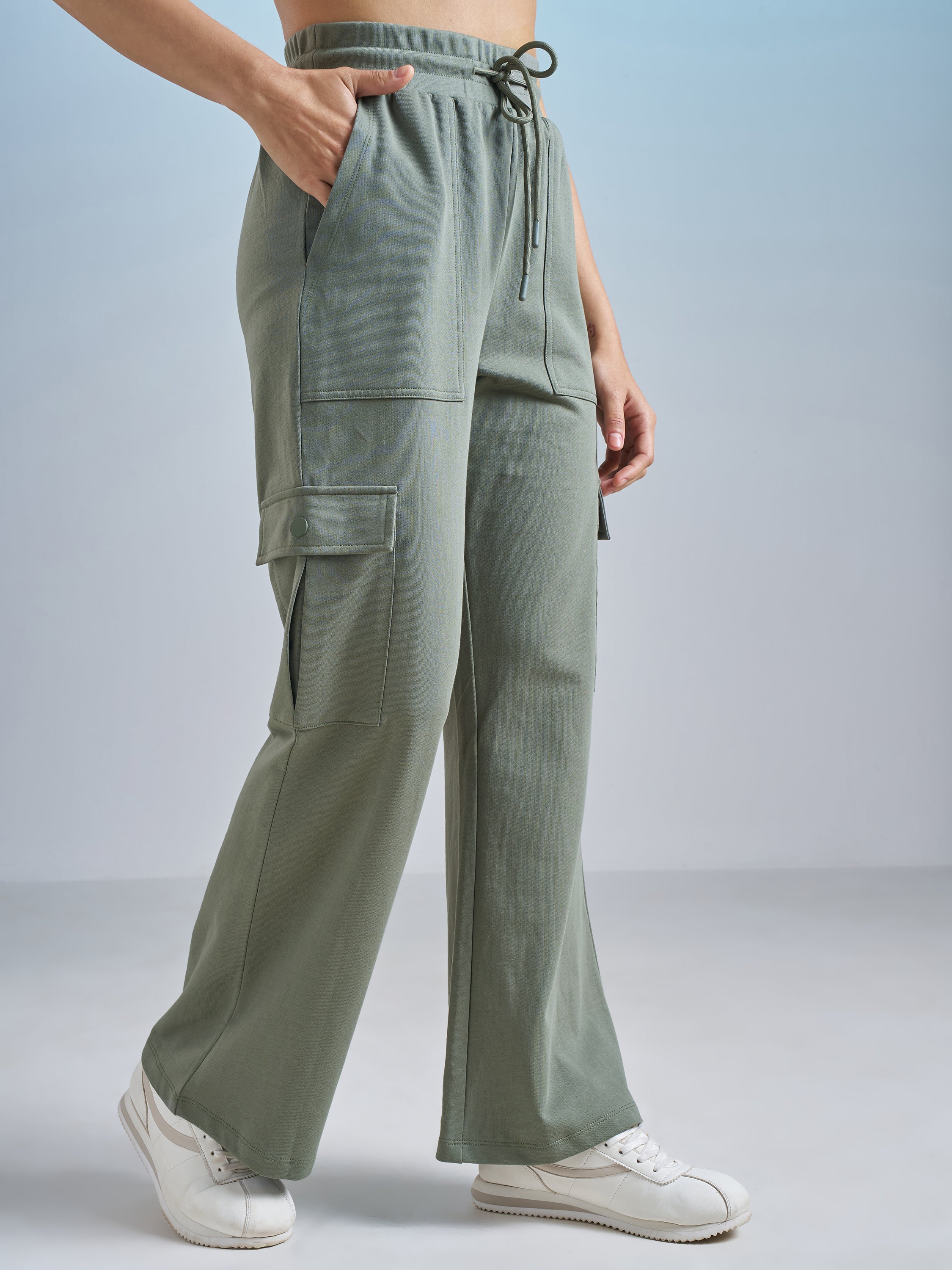 Street By Tokyo Talkies Women Olive Regular Fit Track Pant - Olive - Image 6