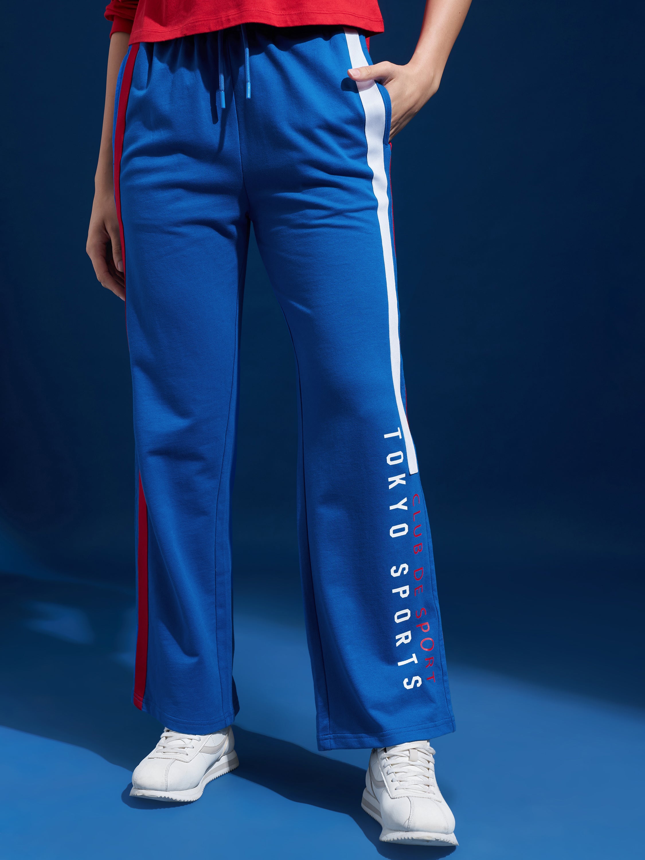 Street By Tokyo Talkies Women Blue Regular Fit Track Pant - Blue - Image 1