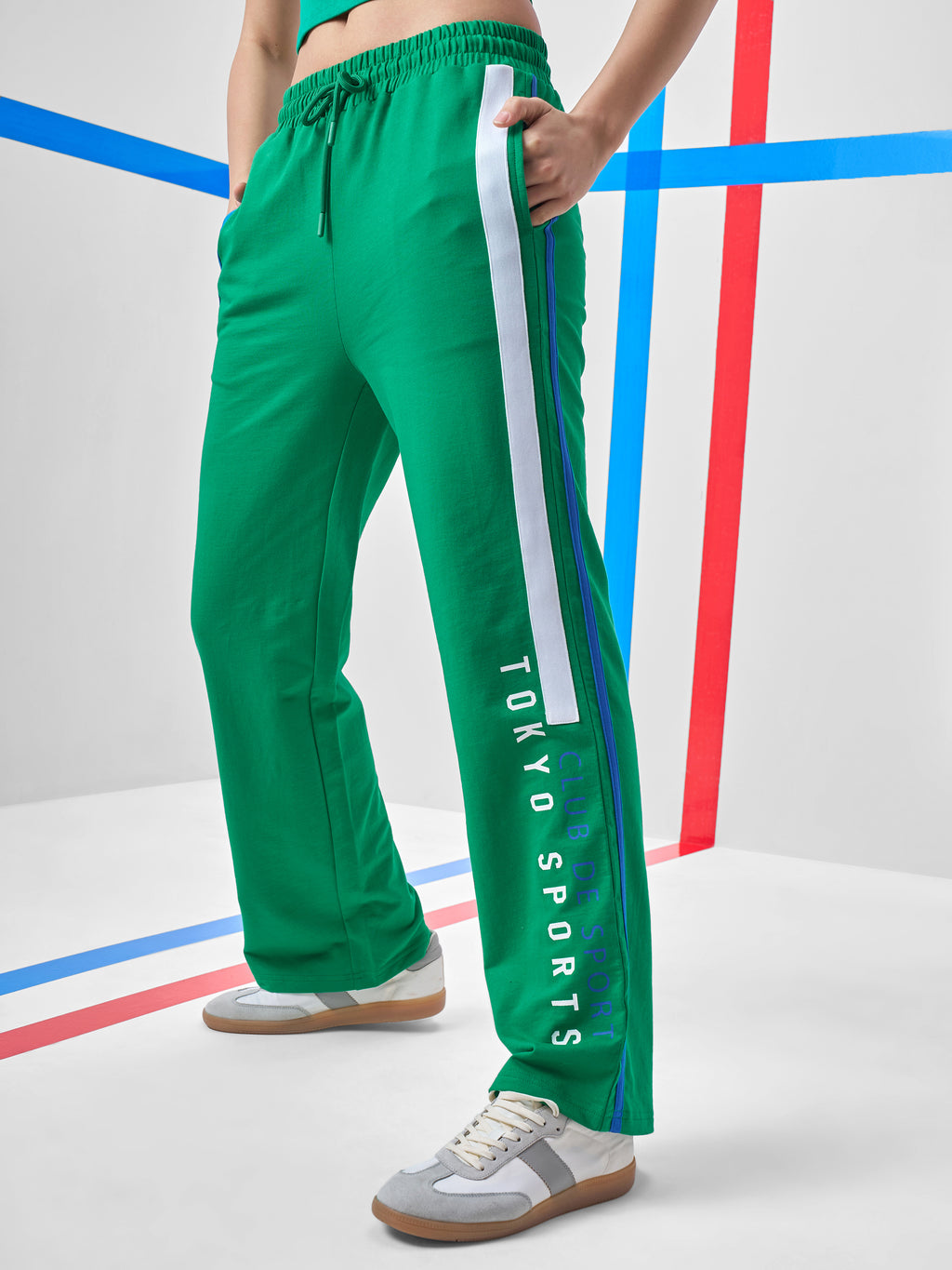 Street By Tokyo Talkies Women Green Regular Fit Track Pant - Green - Image 1