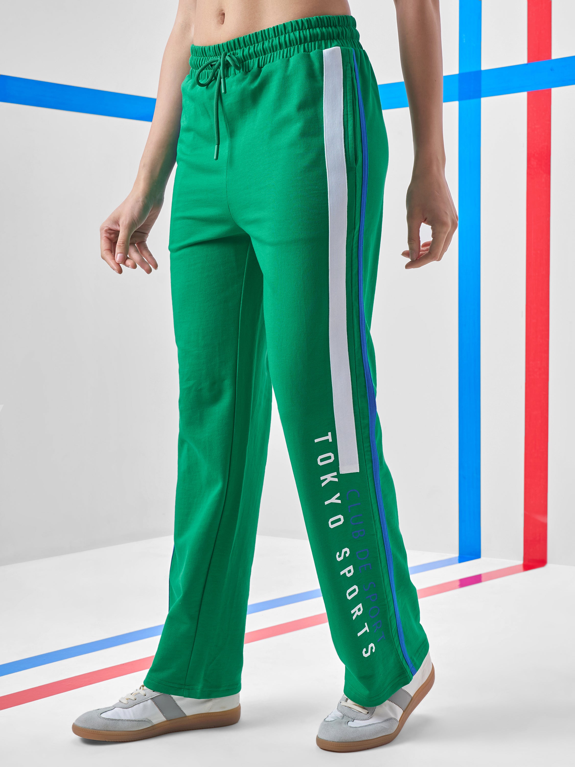 Street By Tokyo Talkies Women Green Regular Fit Track Pant - Green - Image 4