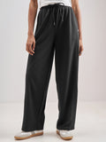 Street By Tokyo Talkies Women Black Straight Fit Track Pant - Black - Image 1