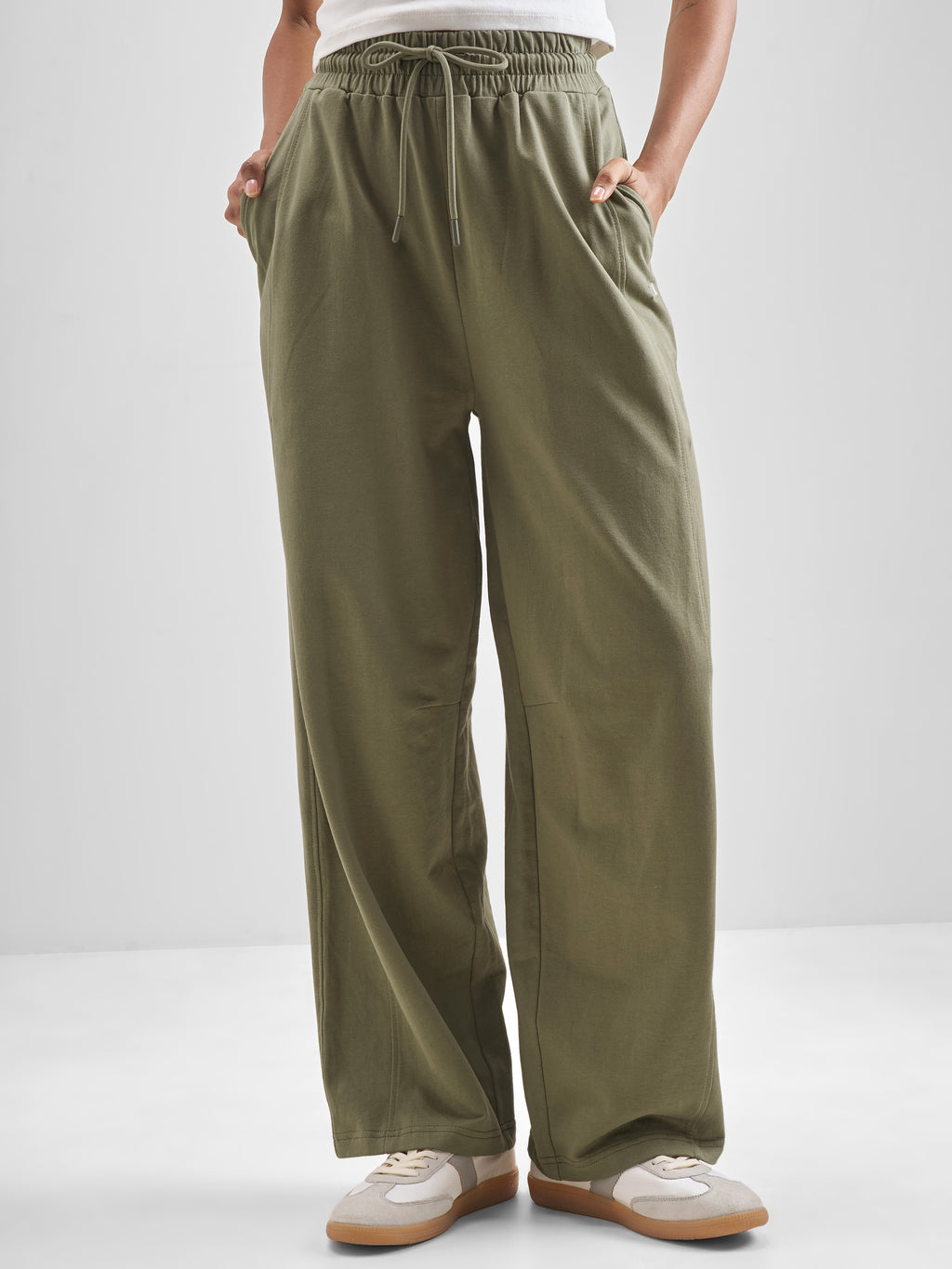 Street By Tokyo Talkies Women Olive Straight Fit Track Pant - Olive - Image 1