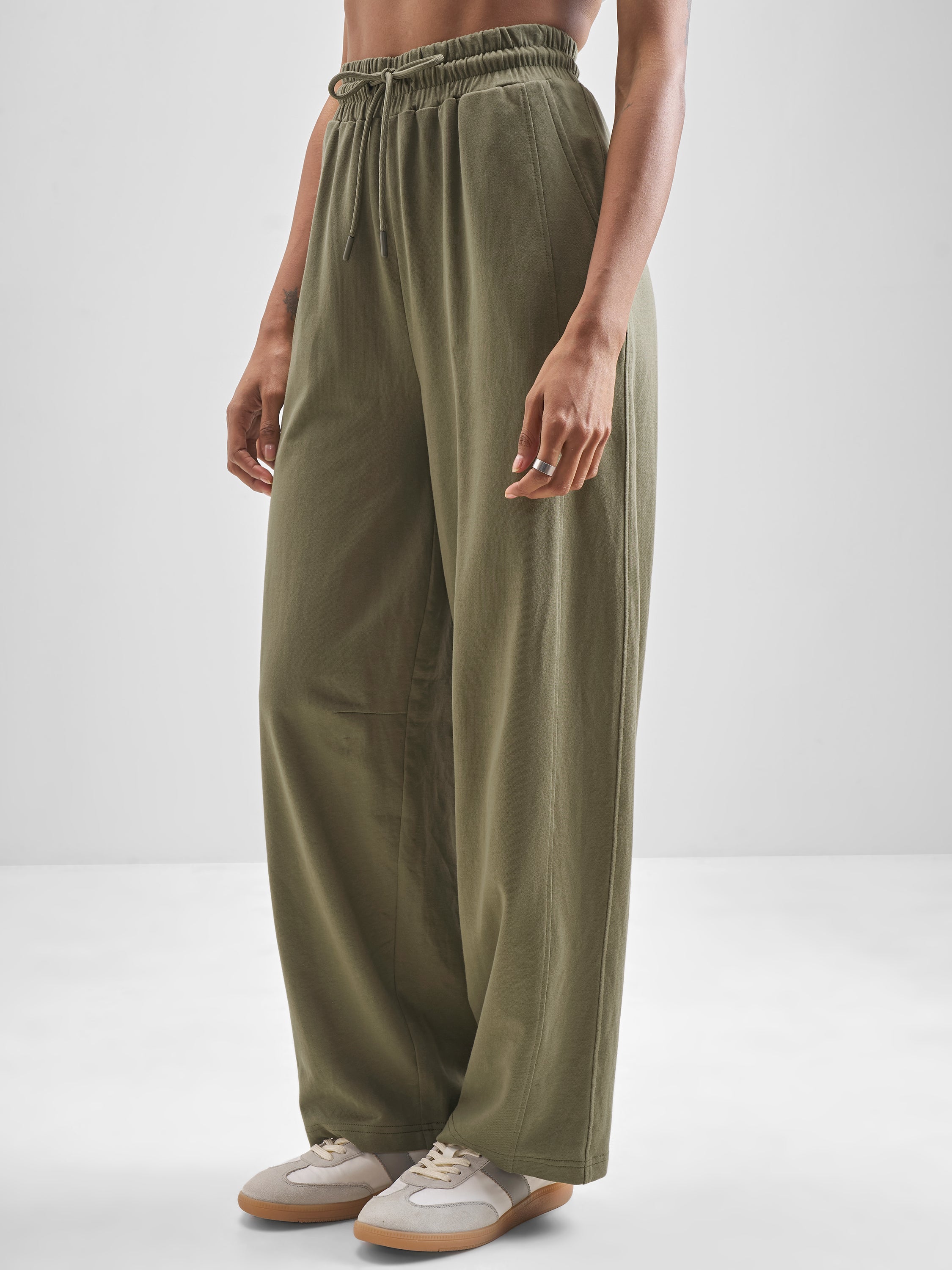 Street By Tokyo Talkies Women Olive Straight Fit Track Pant - Olive - Image 4
