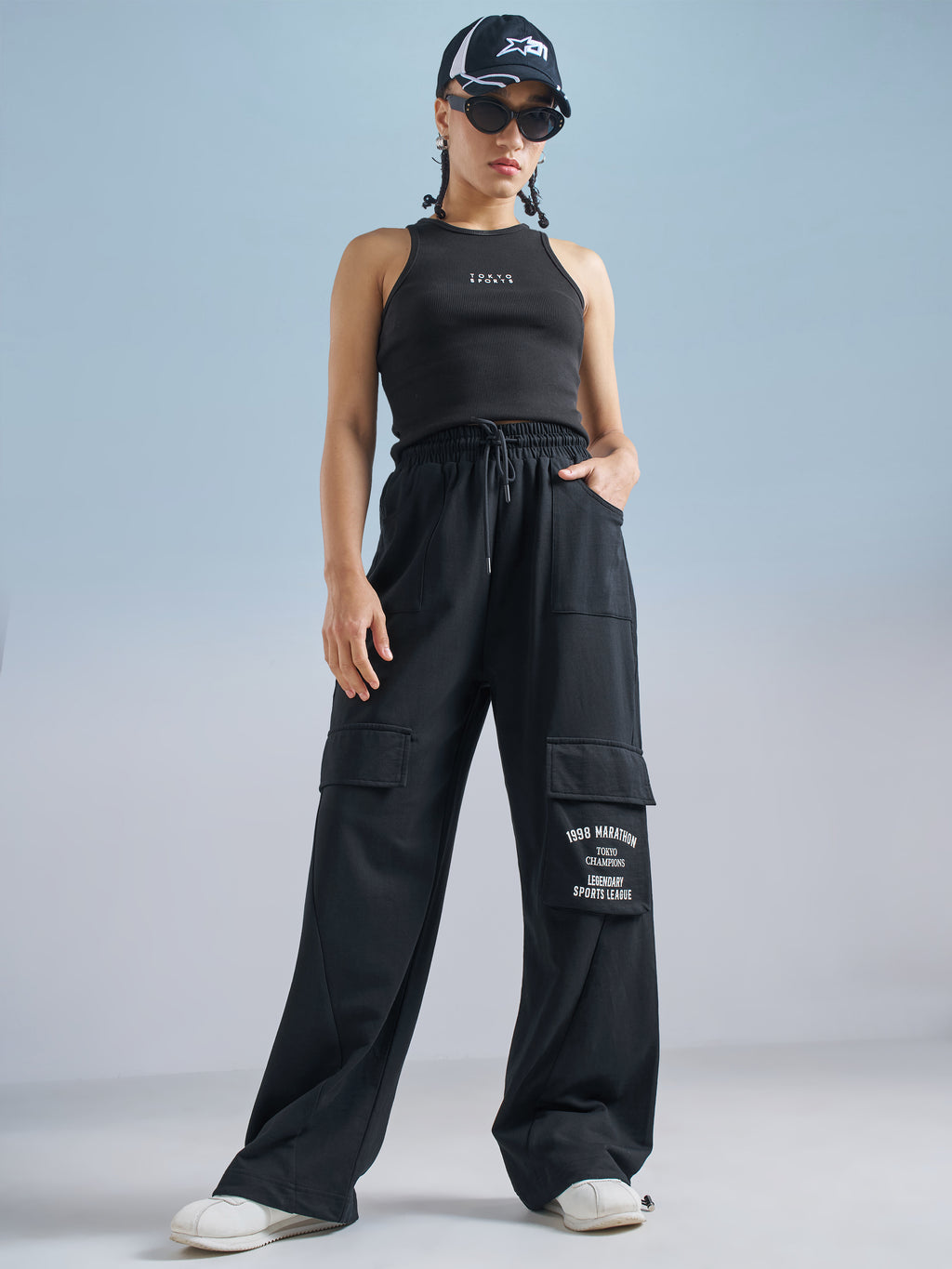 Street By Tokyo Talkies Women Black Regular Fit Track Pant - Black - Image 2