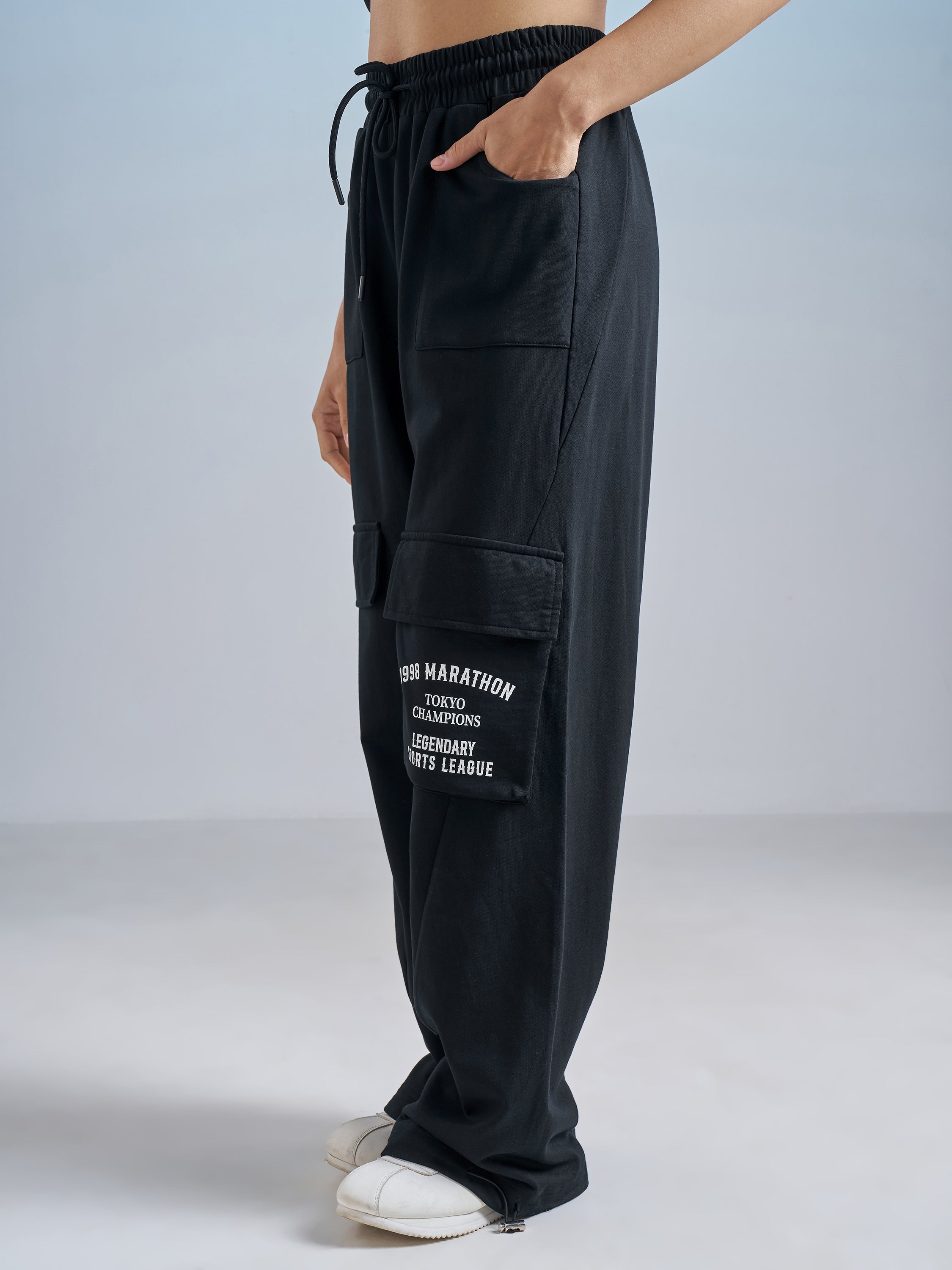 Street By Tokyo Talkies Women Black Regular Fit Track Pant - Black - Image 4