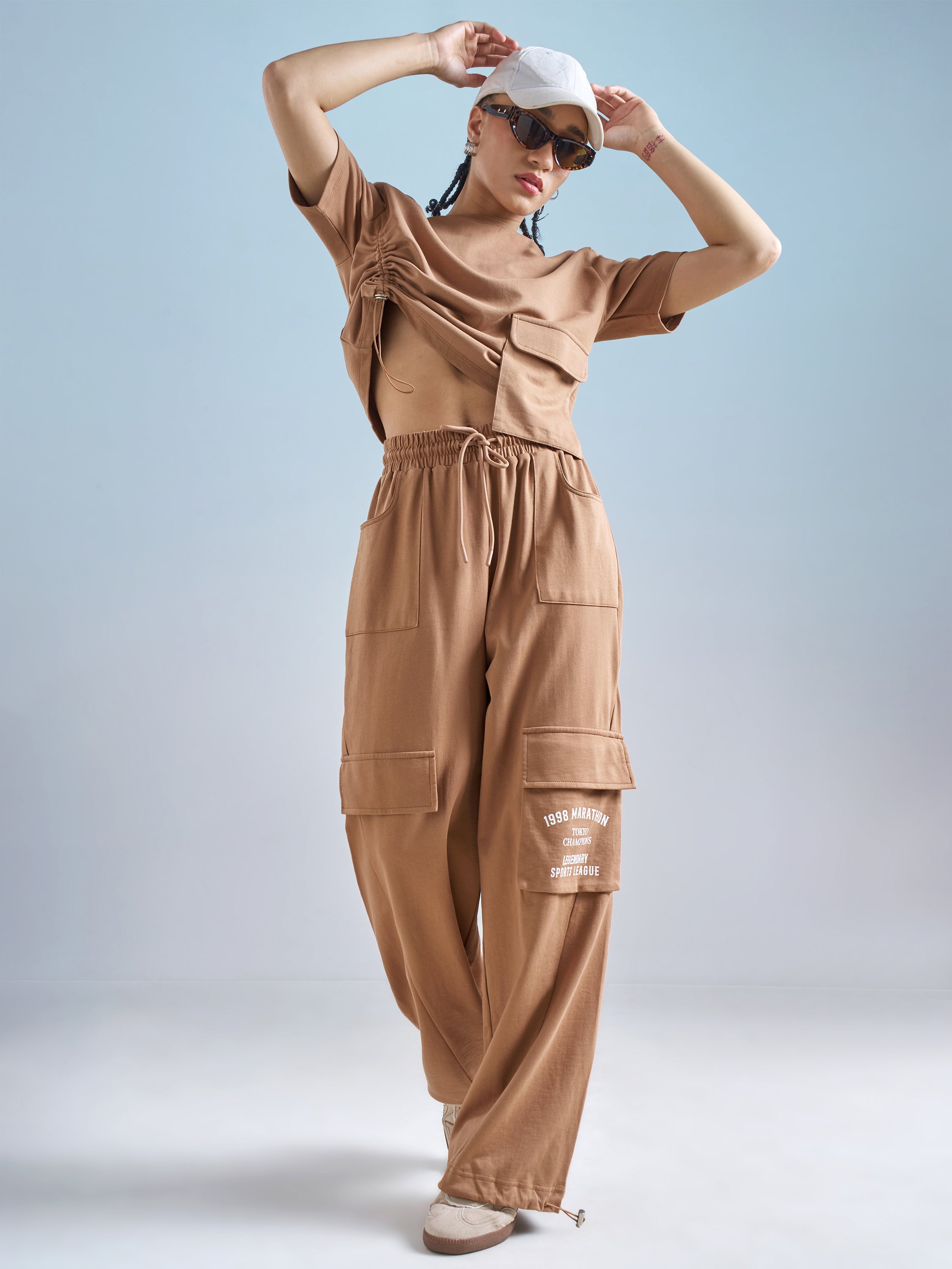 Street By Tokyo Talkies Women Brown Regular Fit Track Pant - Brown - Image 2