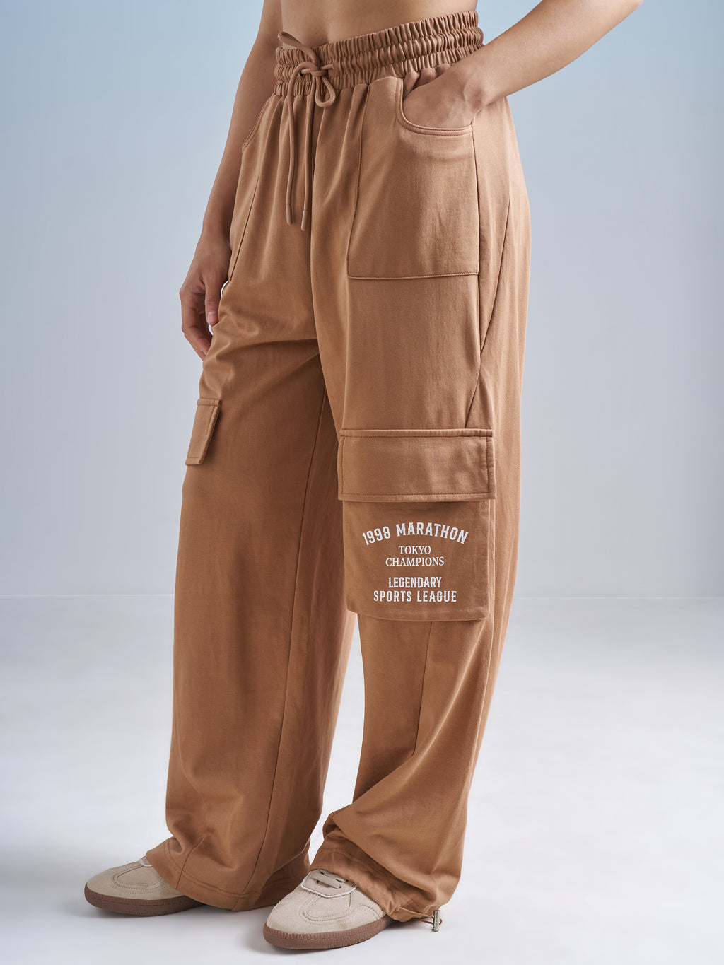 Street By Tokyo Talkies Women Brown Regular Fit Track Pant - Brown - Image 4