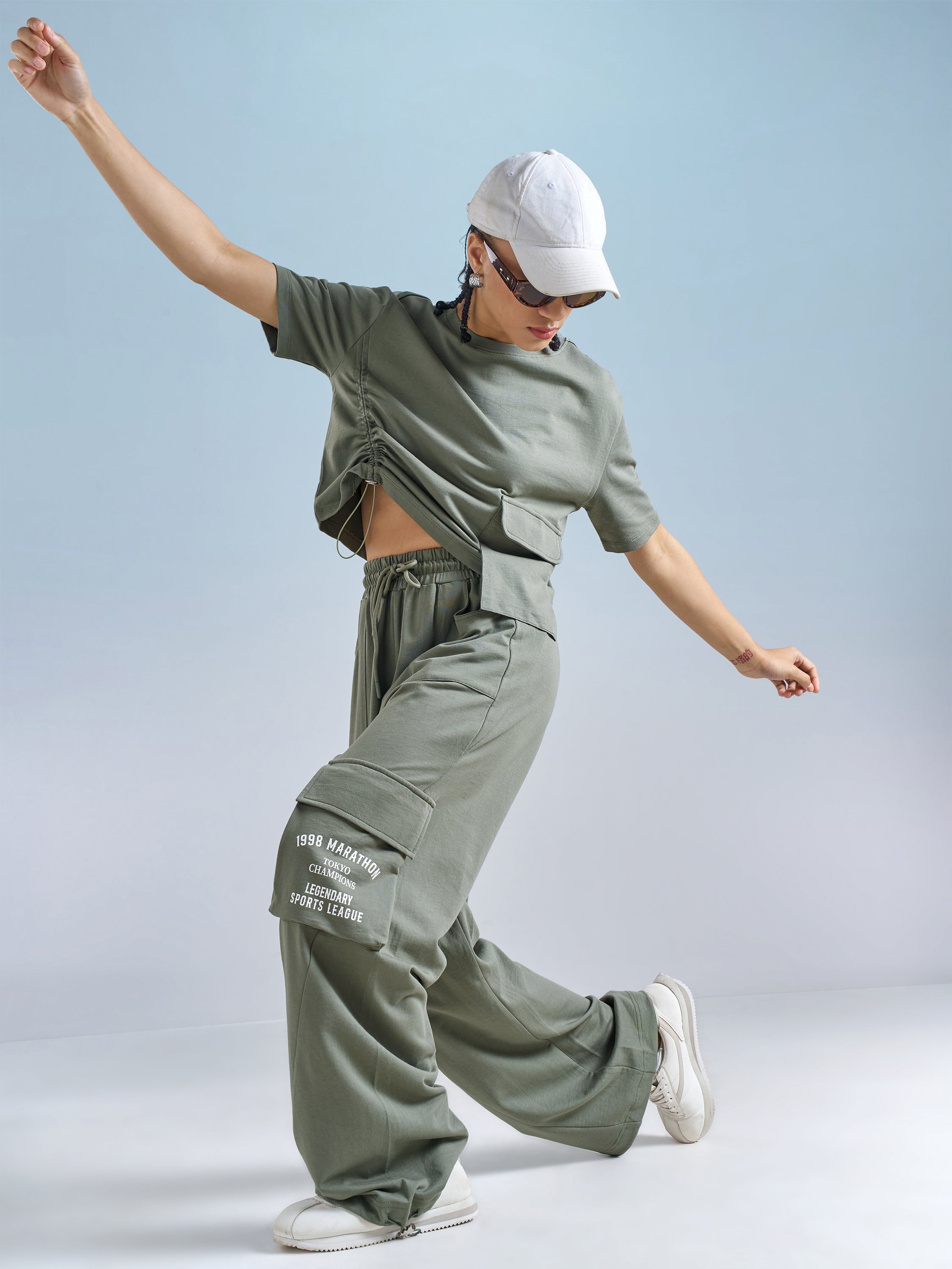 Street By Tokyo Talkies Women Olive Regular Fit Track Pant - Olive - Image 2