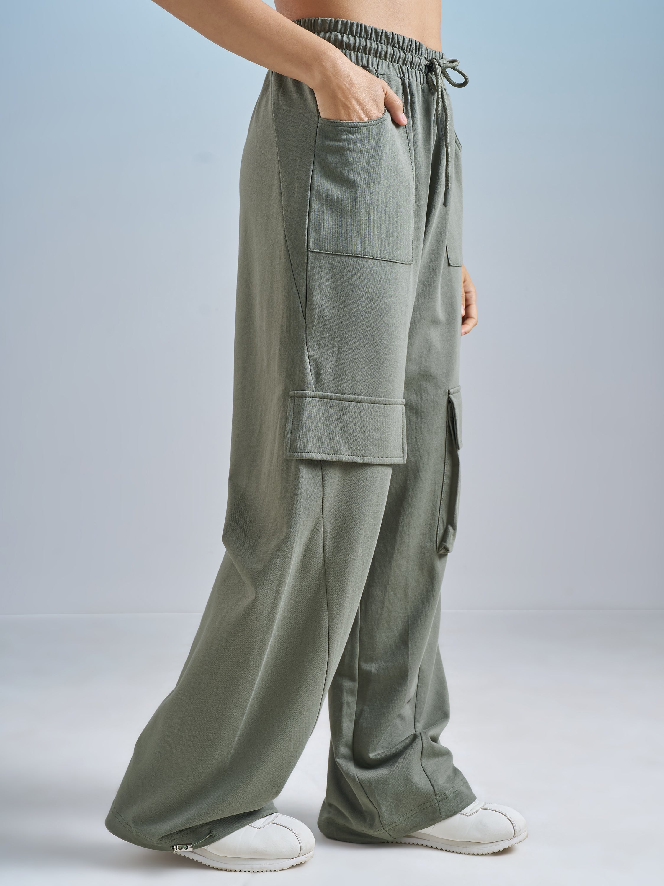 Street By Tokyo Talkies Women Olive Regular Fit Track Pant - Olive - Image 6